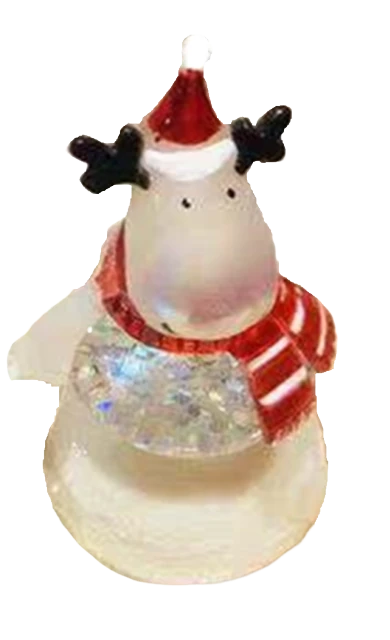 1 LED Crystal Clear Figures Reindeer Christmas Home Xmas Party Table Decorations