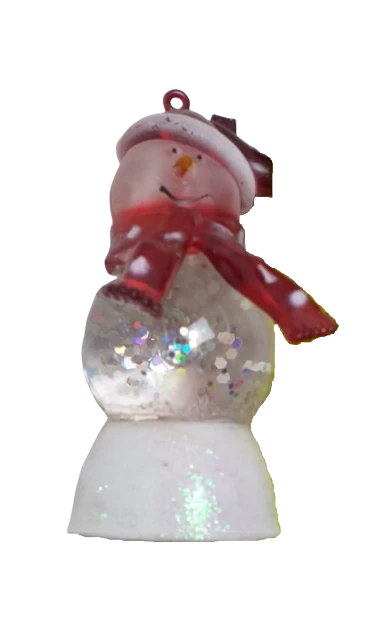 1 LED Crystal Clear Figures Snowman Christmas Home Xmas Party Table Decorations