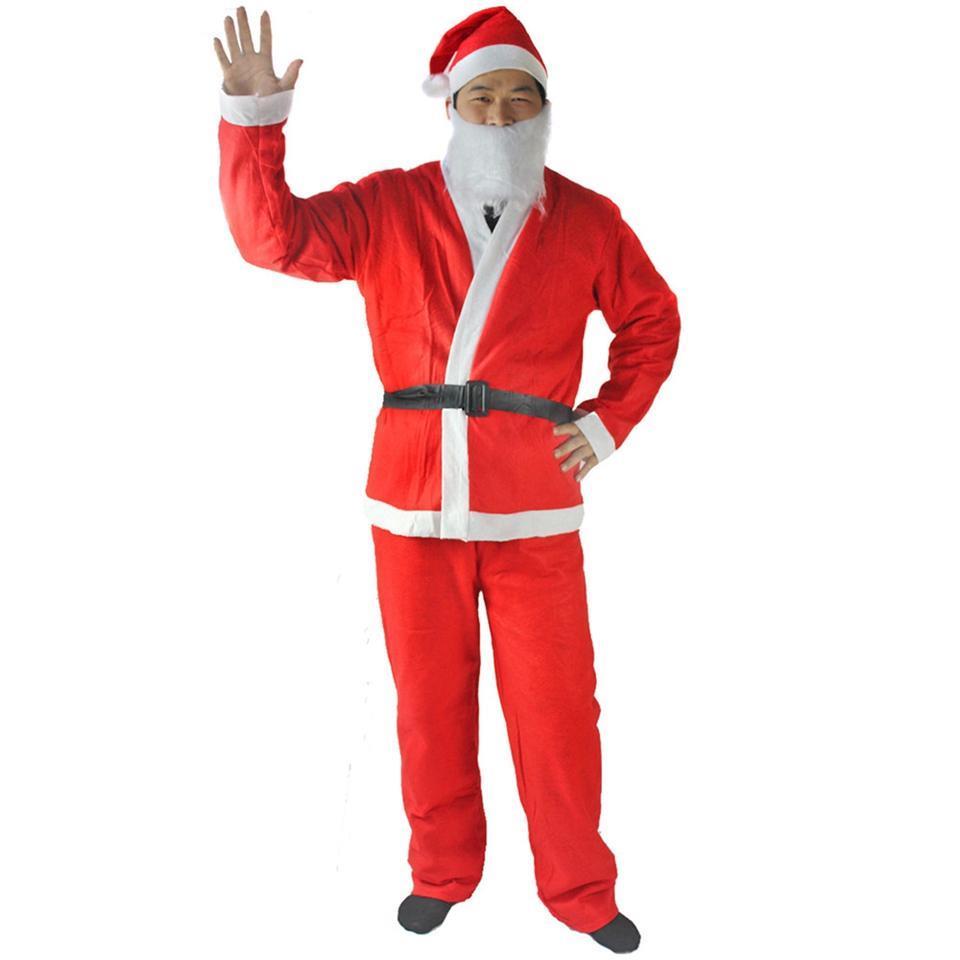 10 x Father Christmas Santa Suit Fancy Dress Budget Costume Family Party Supply