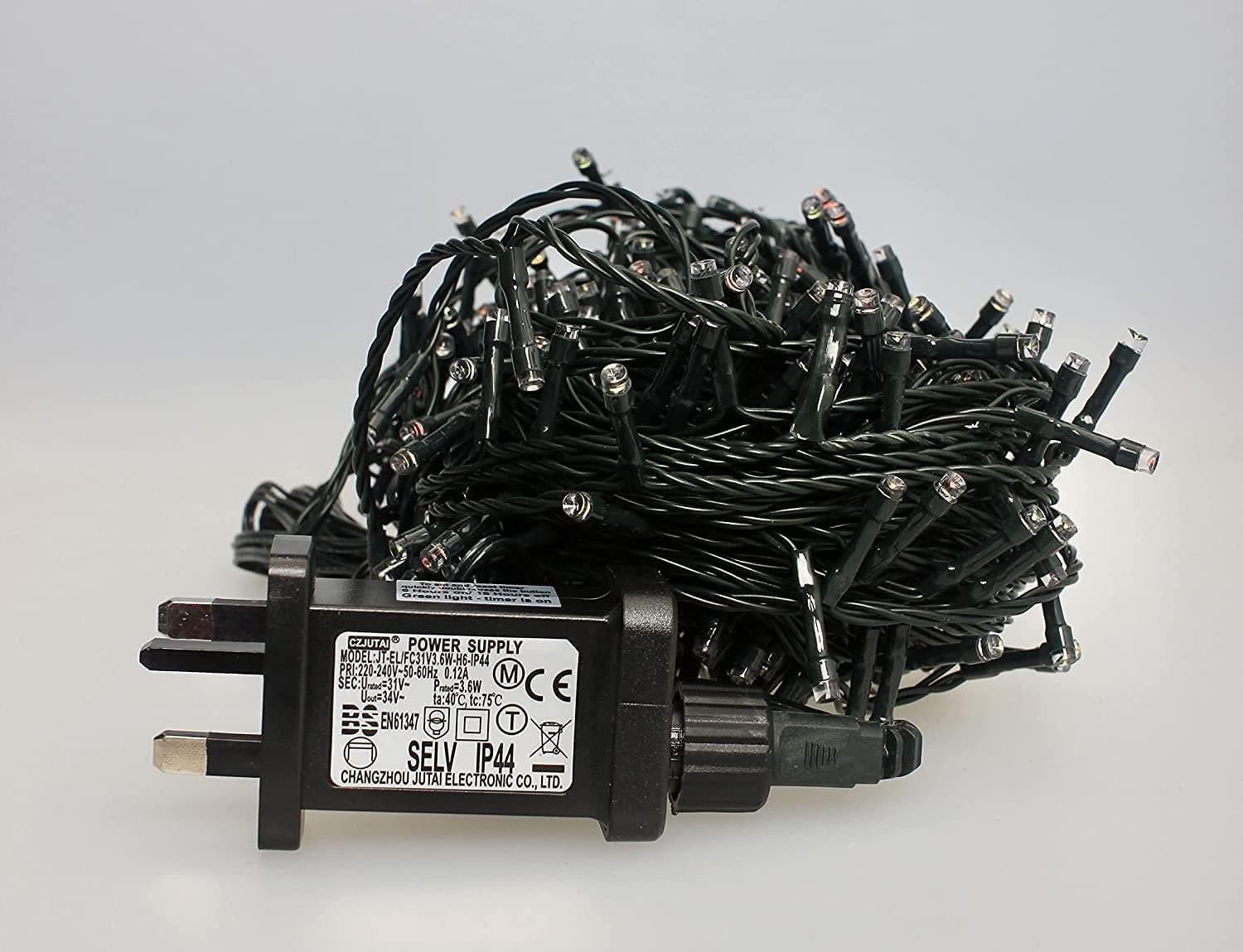 100 Christmas LED Fairy Lights Mains Plug-In Outdoor Garden Xmas Tree Home Decor