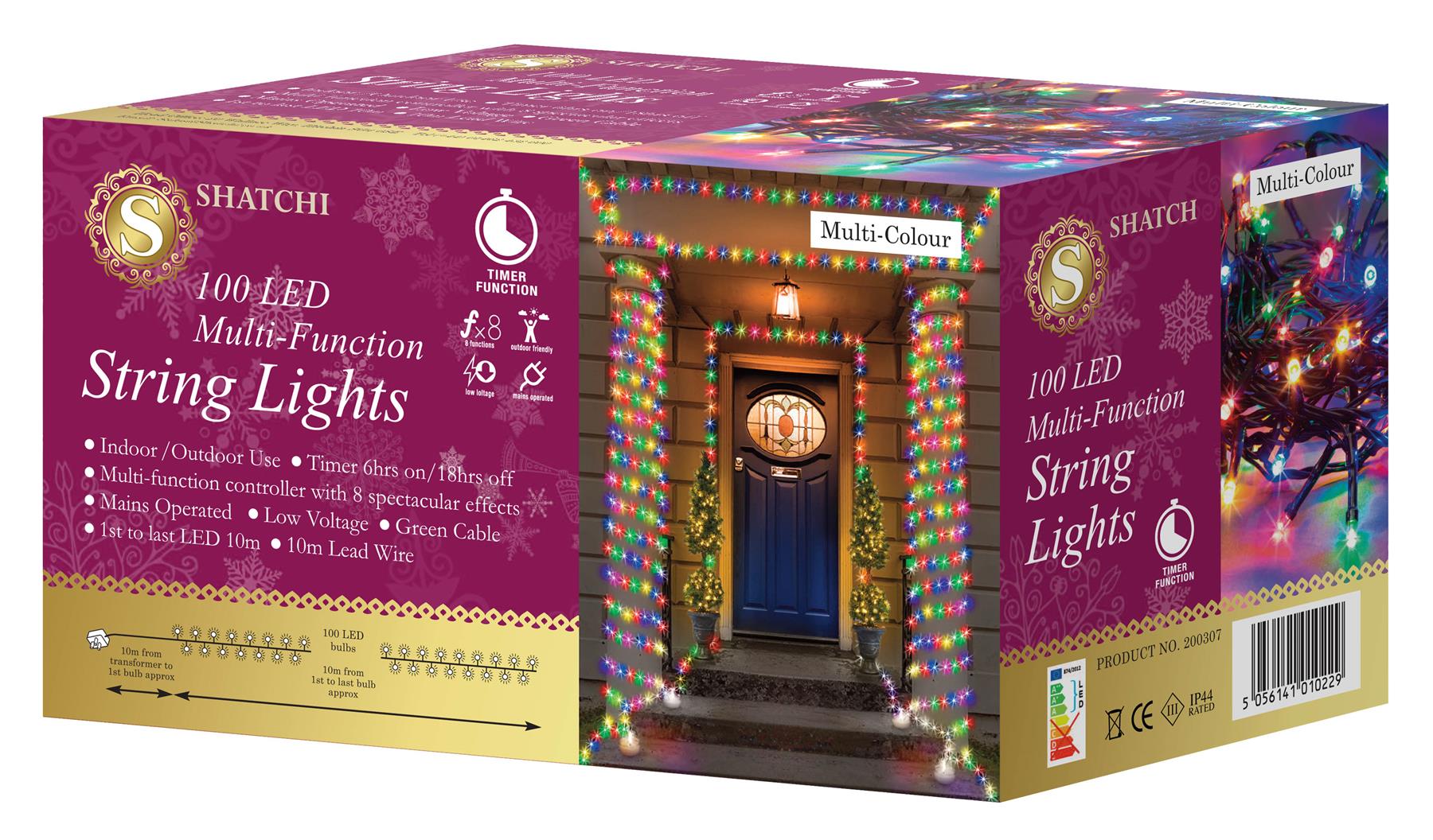 100 LED Fairy Lights Christmas Outdoor Main Plug-In Xmas Home Garden Tree Decor