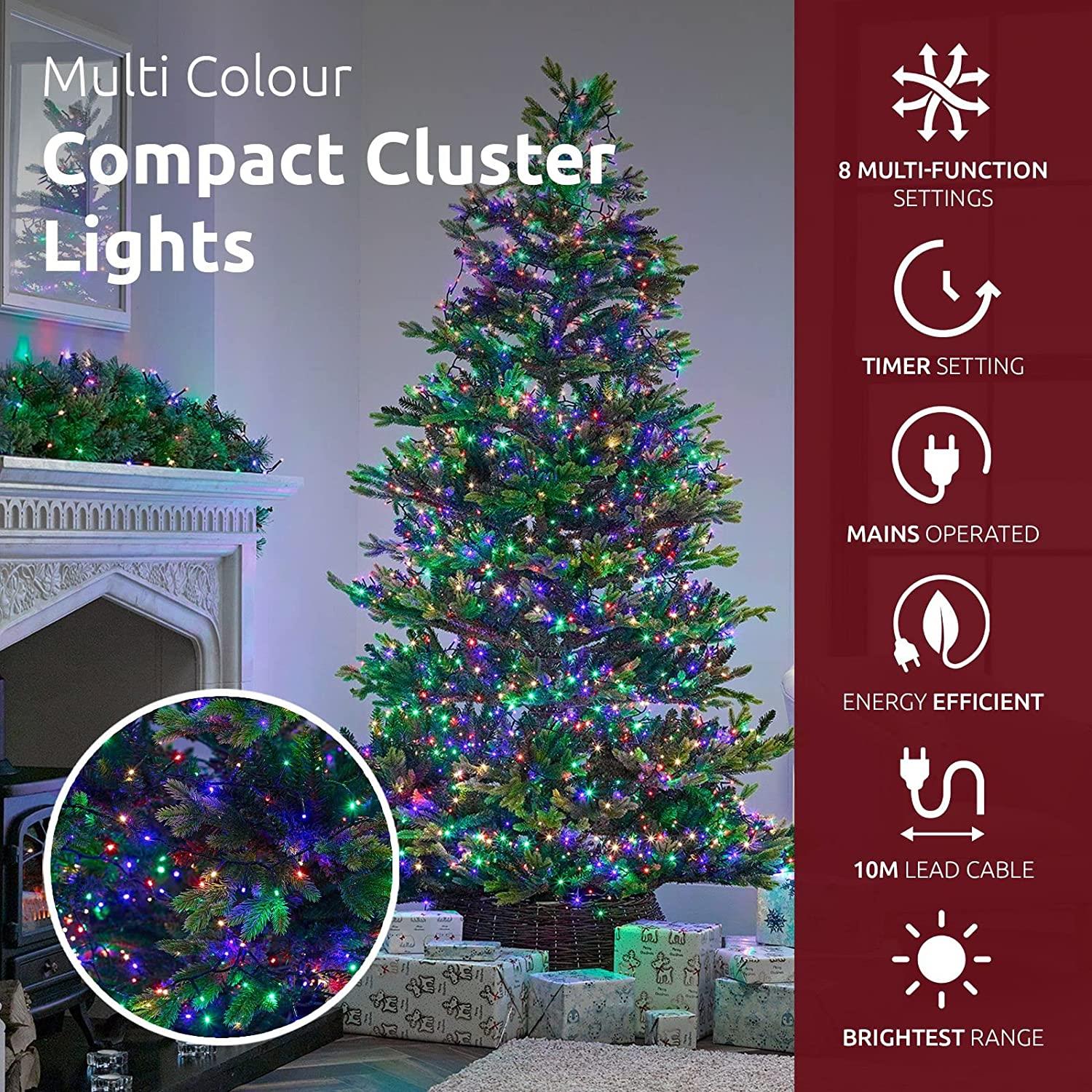 1000LED Compact Christmas Lights Mains String Multifunction Tree Home Xmas Decor