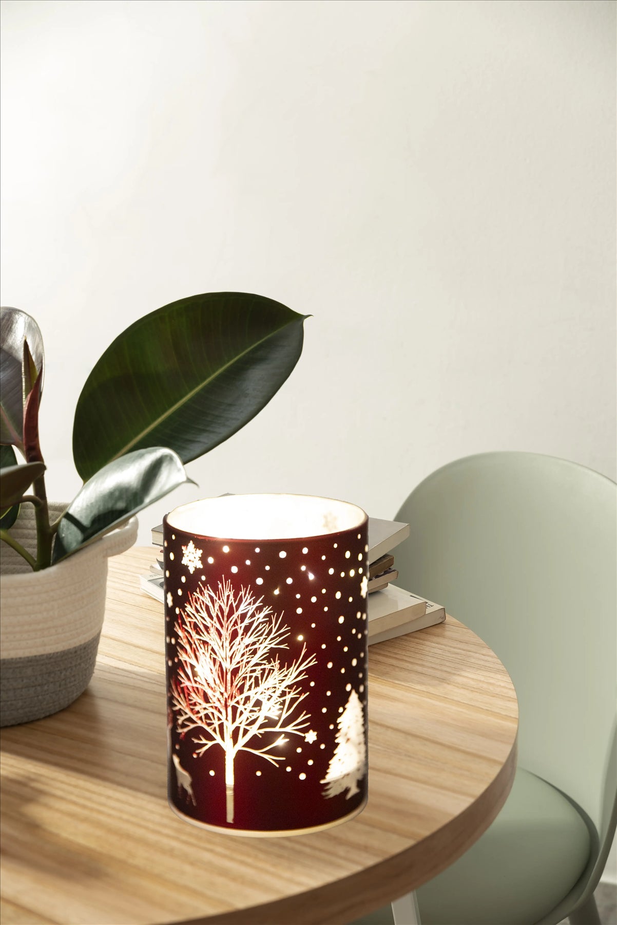 12Cm Christmas Decorated Vase Led Red Glass Vase / Tree