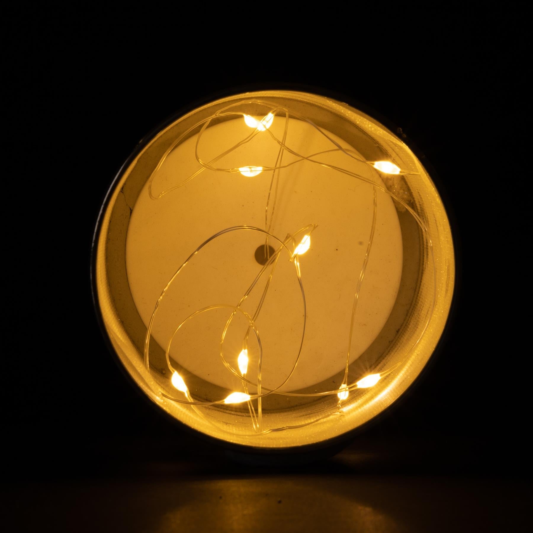 13cm Christmas Lantern Table Lamp LED Vase Forest Scene Silver Decorate Cylinder