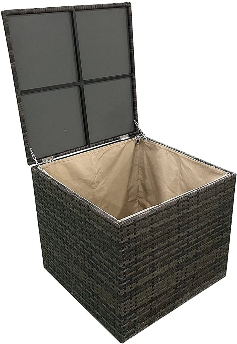 6-Seater Brown Garden Furniture Set – UV-Treated PE Rattan Weave & Storage