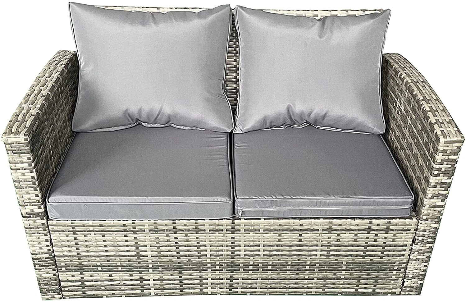 6 Seater Rattan Garden Set: 3x2 Sofa, Chairs, Table, Storage