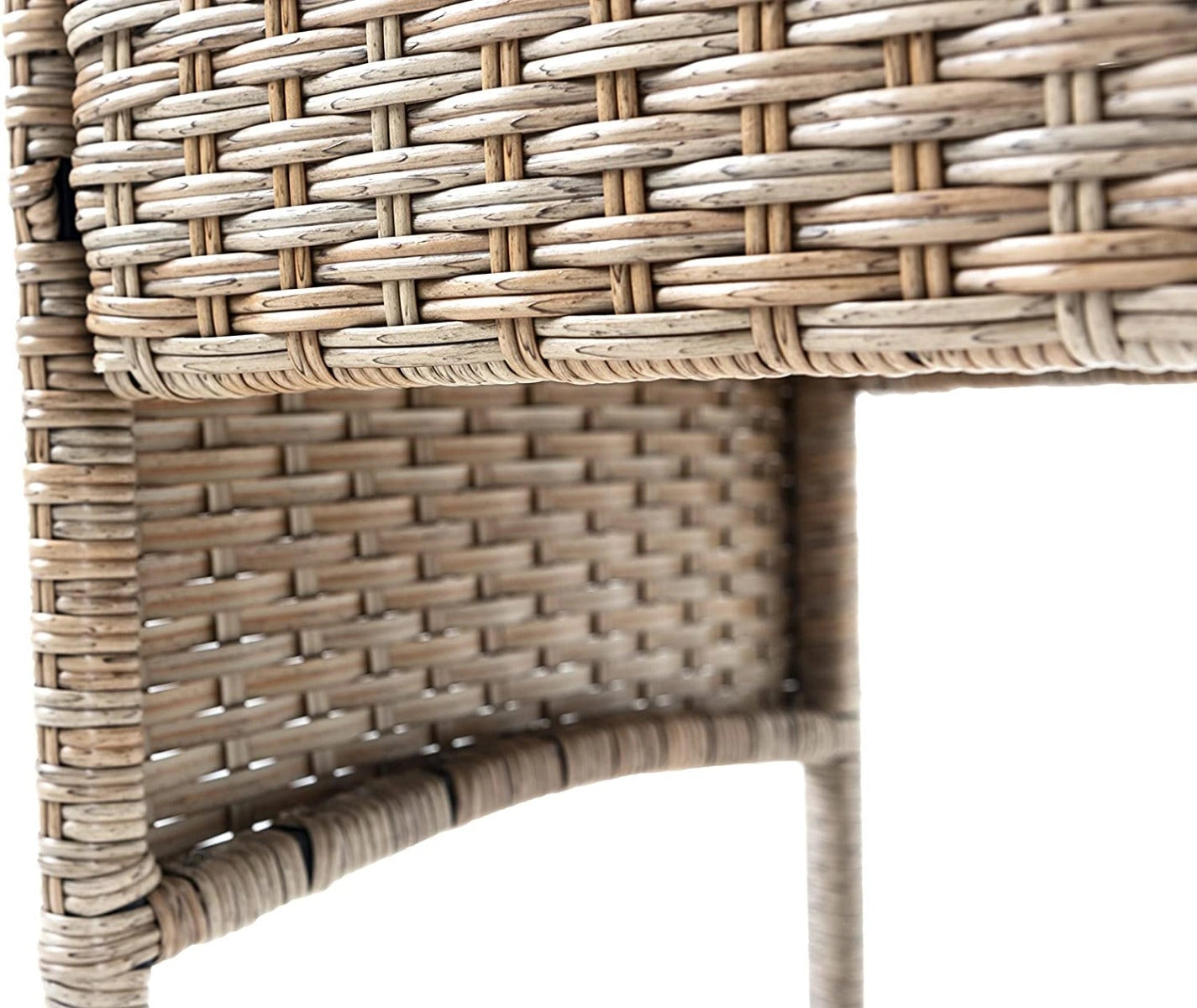6 Seater Rattan Garden Set: 2 Stools, 2x1 Sofa, 1x3 Sofa, Table