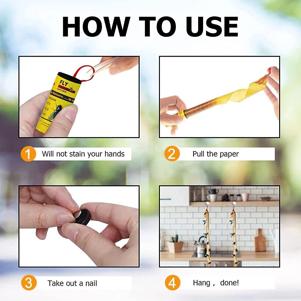 54pcs Pesticide Free Sticky Fly Catchers 78cm