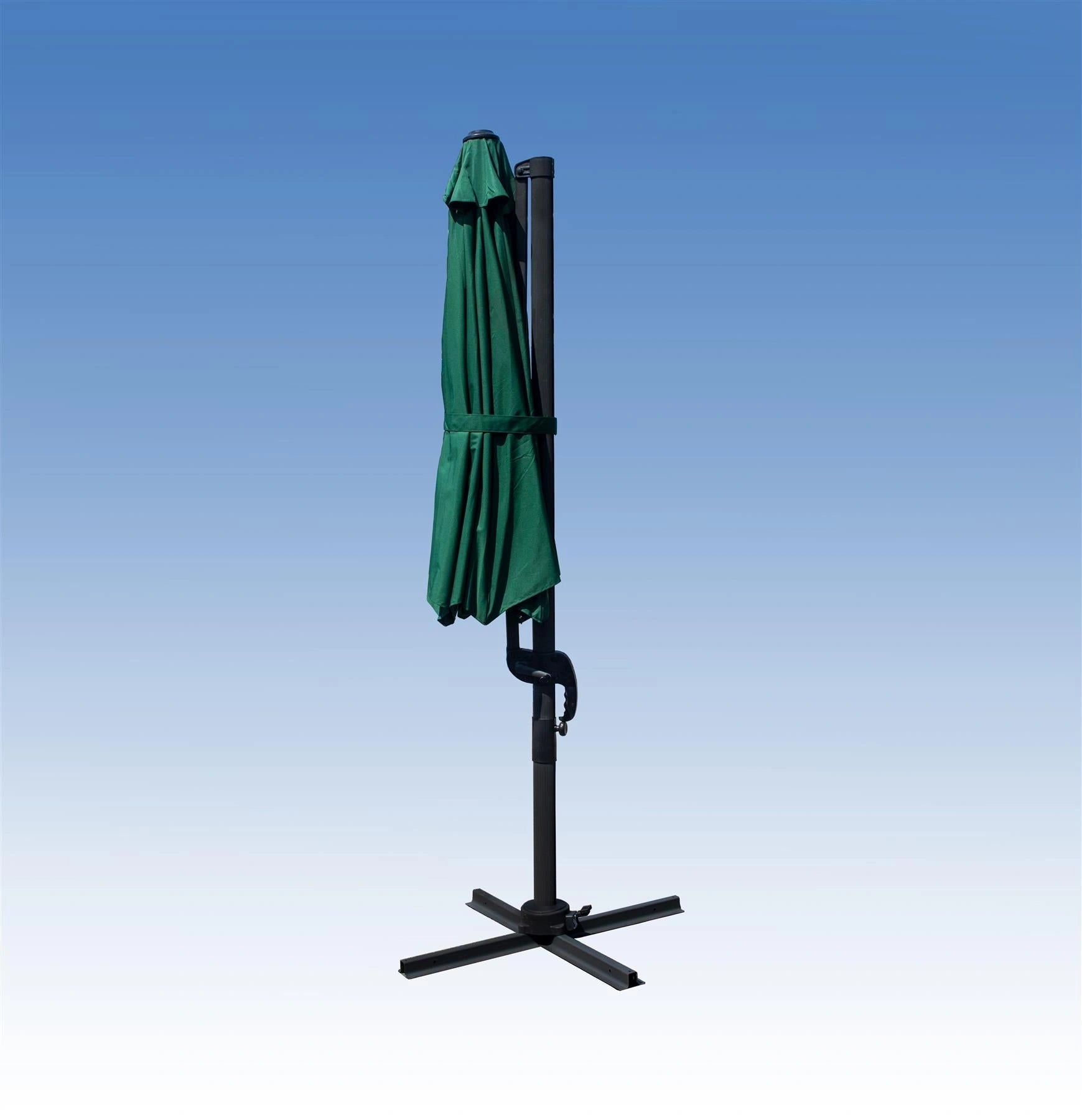3m Patio Offset Parasol Cantilever Umbrella 360° Rotation Green