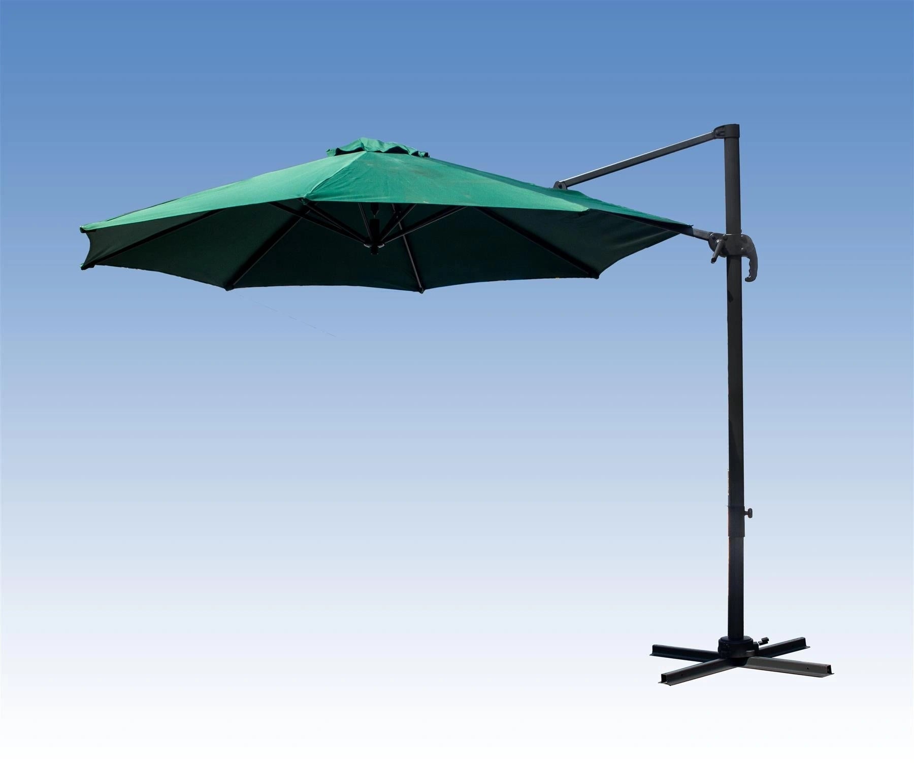3m Patio Offset Parasol Cantilever Umbrella 360° Rotation Green