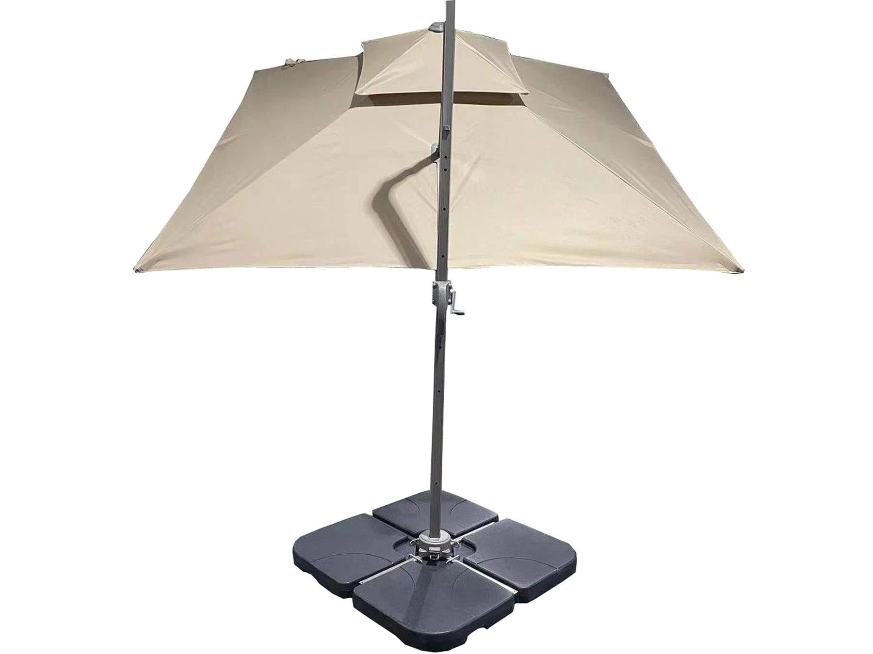 3m Khaki Patio Offset Cantilever Parasol with 360° Rotation