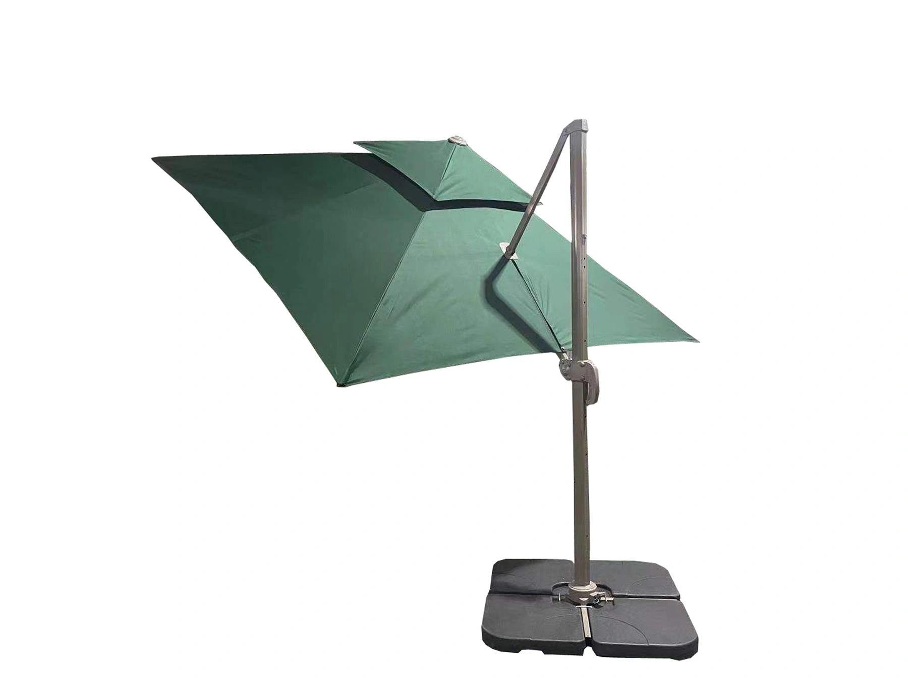 3m Green Patio Offset Cantilever Parasol with 360° Rotation