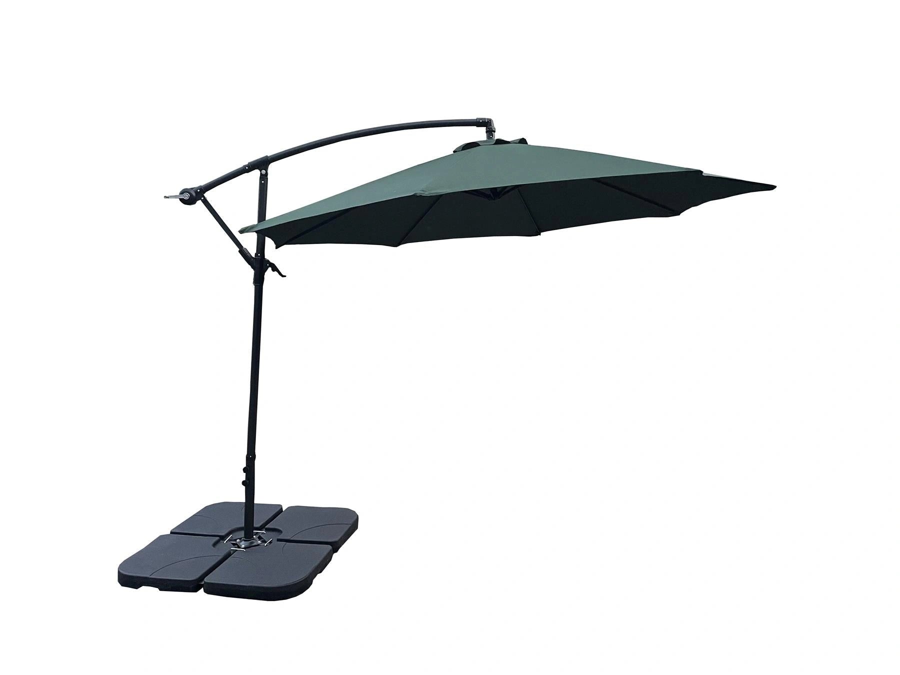 3m Garden Parasol Hanging Cantilever Umbrella Green