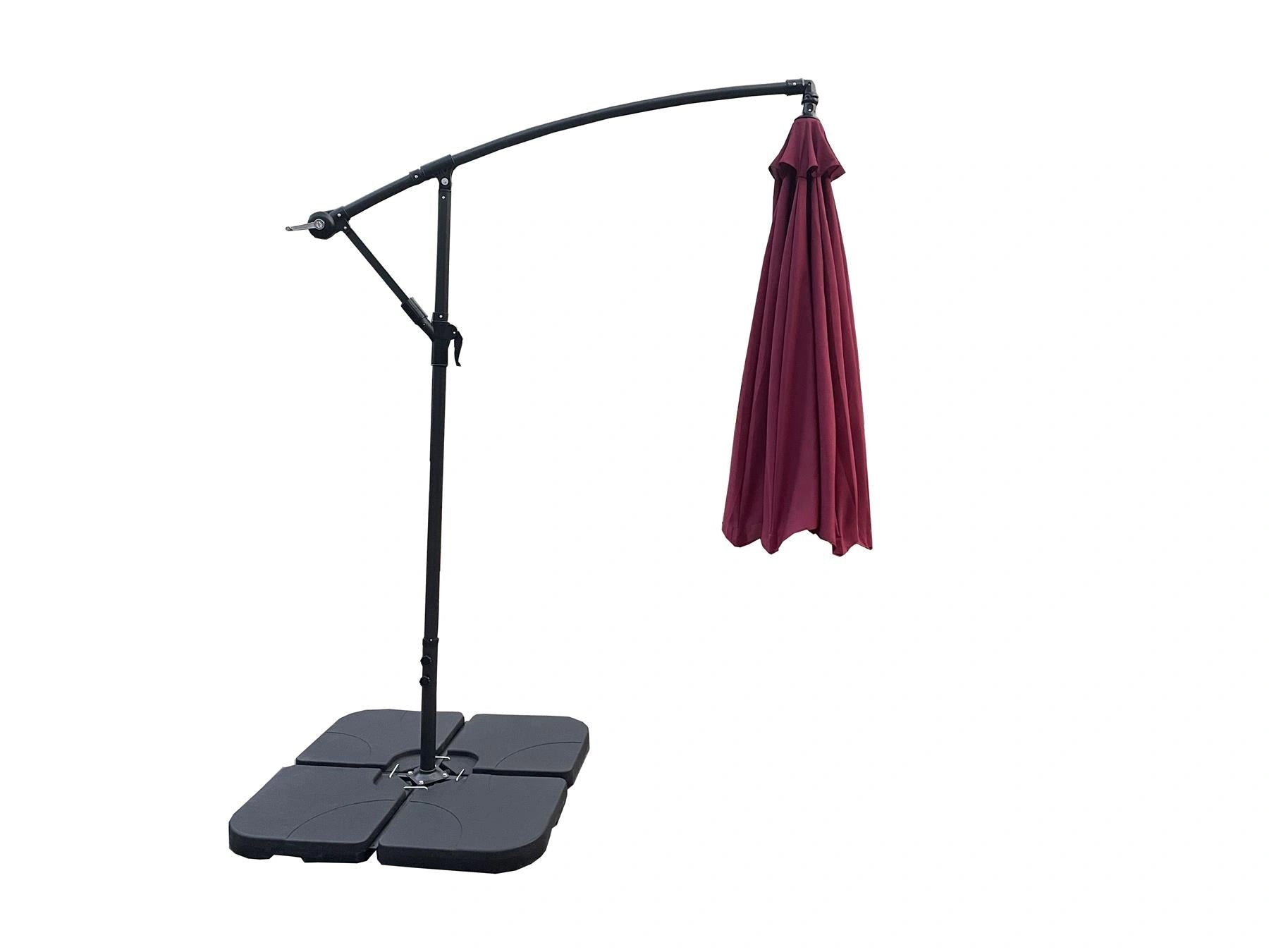 3m Garden Parasol Hanging Cantilever Umbrella Burgundy