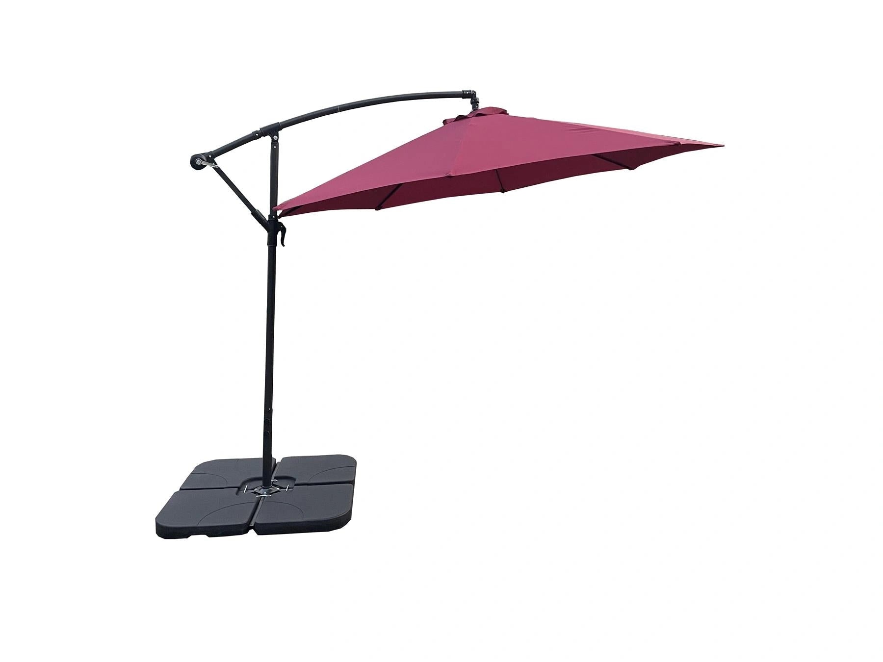 3m Garden Parasol Hanging Cantilever Umbrella Burgundy