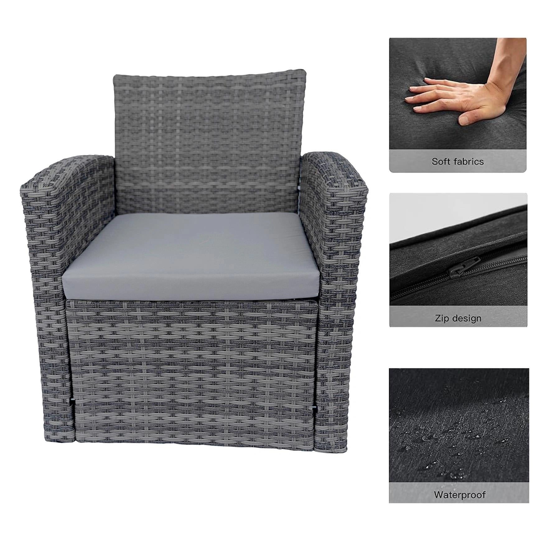 4 Seater Rattan Garden Furniture Set 4Pcs Patio Set