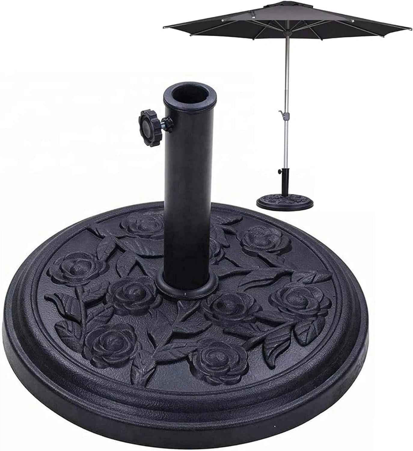 9Kg Black Round Cast Iron Effect Parasol Base