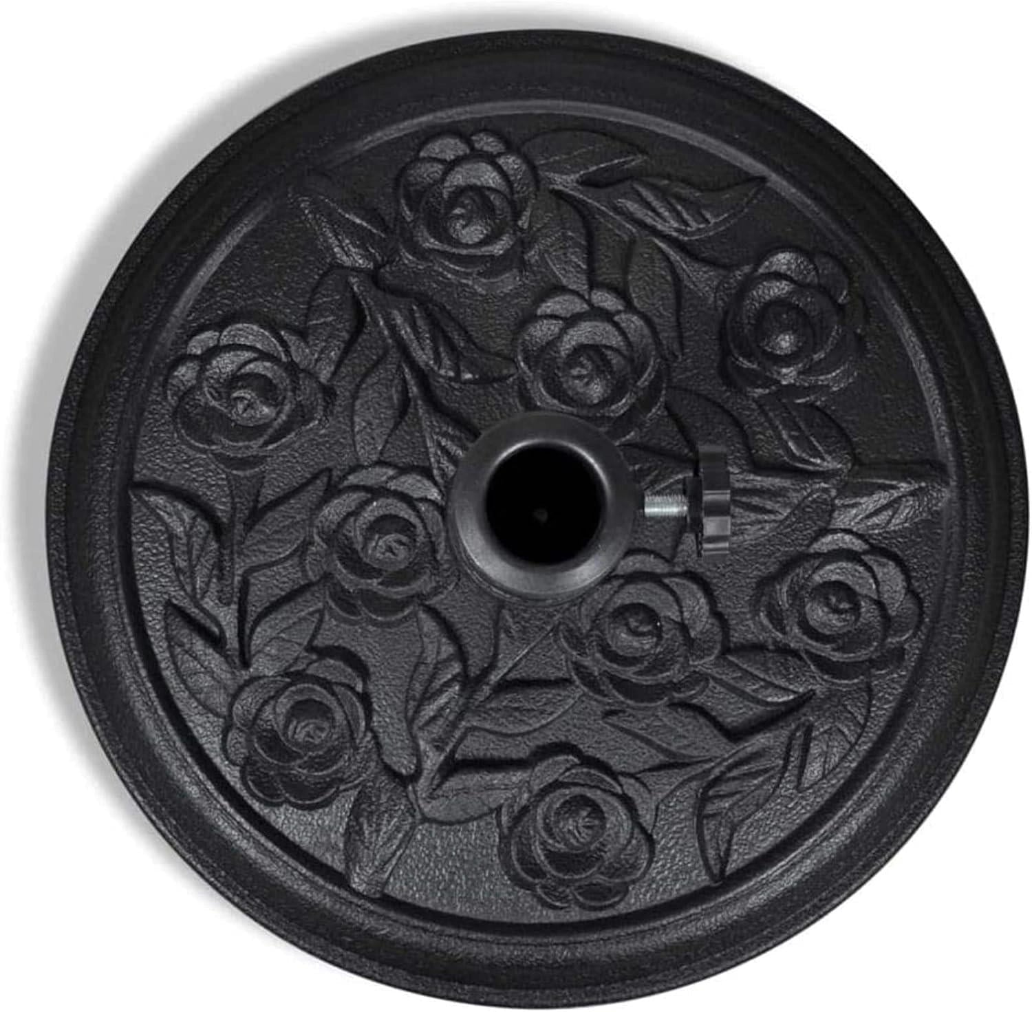 9Kg Black Round Cast Iron Effect Parasol Base