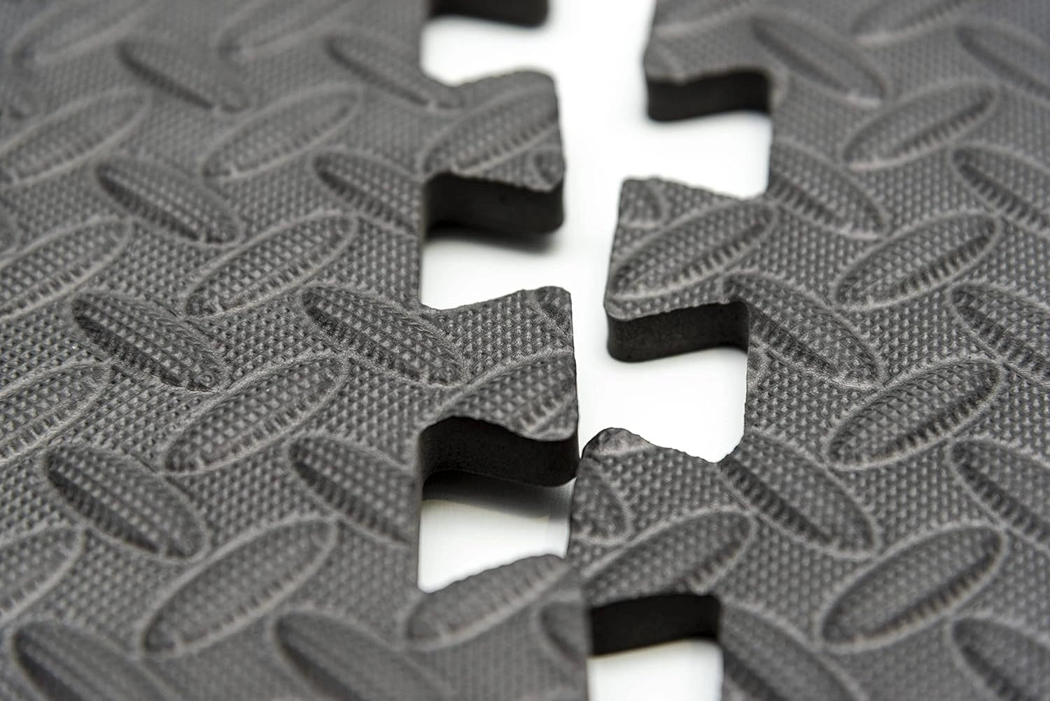 Black Interlocking Gym Floor Mats – 24 EVA Tiles (60x60x1.1cm)