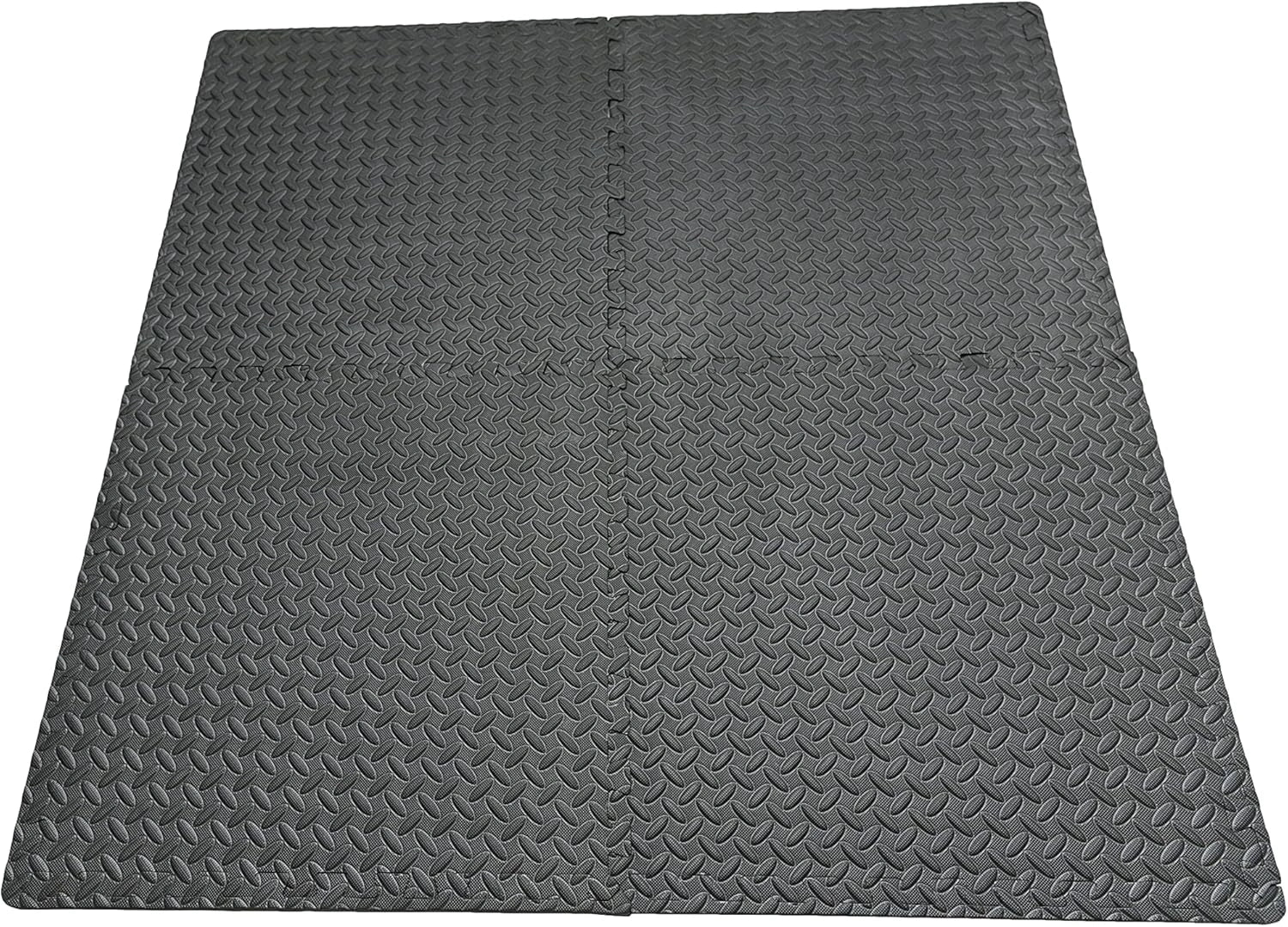 Black Interlocking Gym Floor Mats – 36 EVA Tiles (60x60x1.1cm)