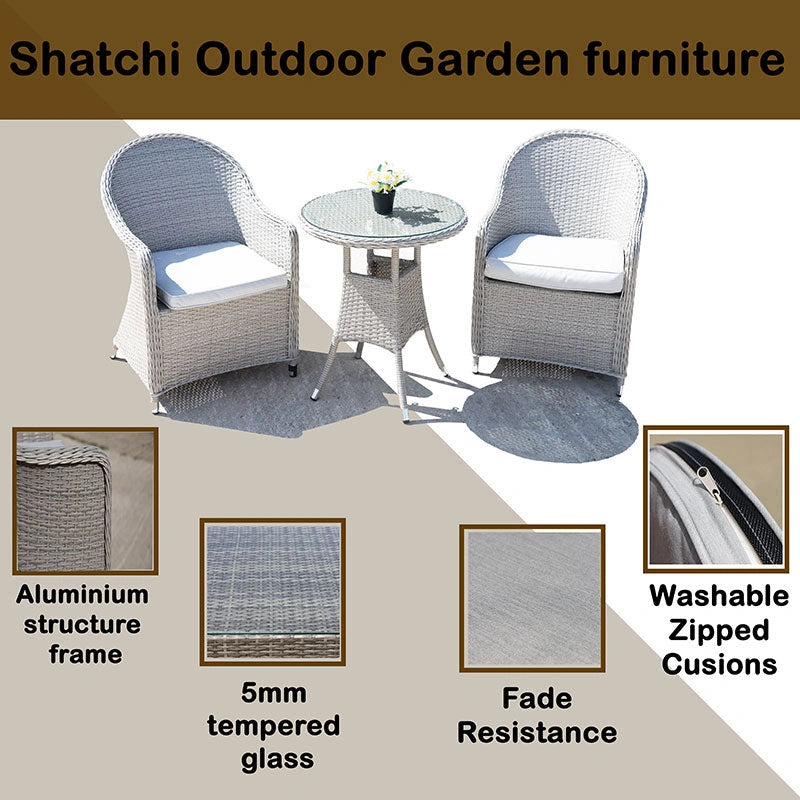 Sorrento 2 Seater Rattan Bistro 3Pcs Set