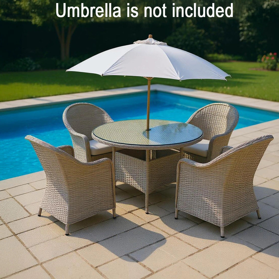 Sorrento 4 Seater Rattan Dining 5Pcs Set