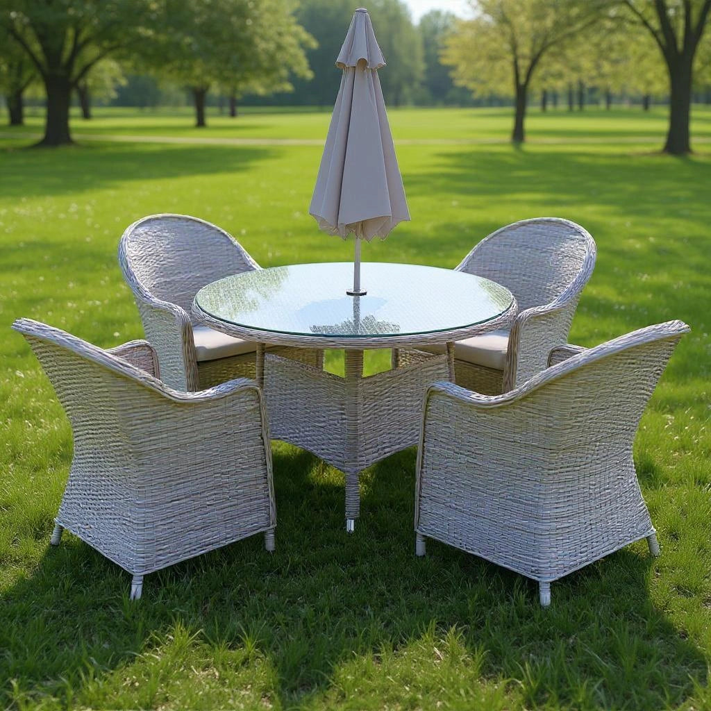 Sorrento 4 Seater Rattan Dining 5Pcs Set