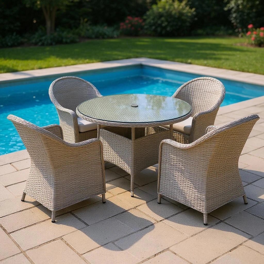 Sorrento 4 Seater Rattan Dining 5Pcs Set