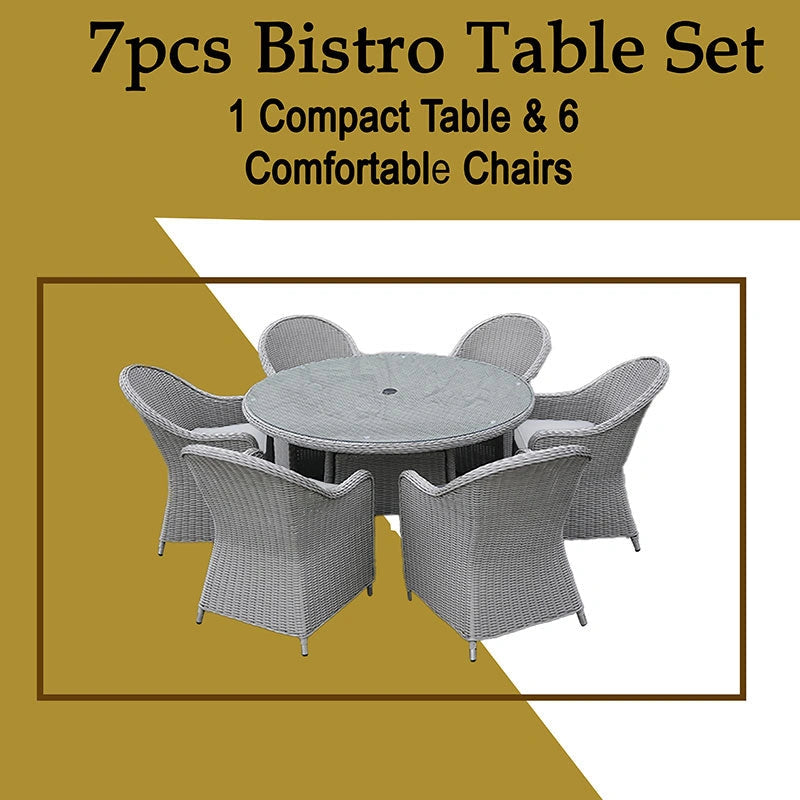 Sorrento 6 Seater Rattan Dining 7Pcs Set