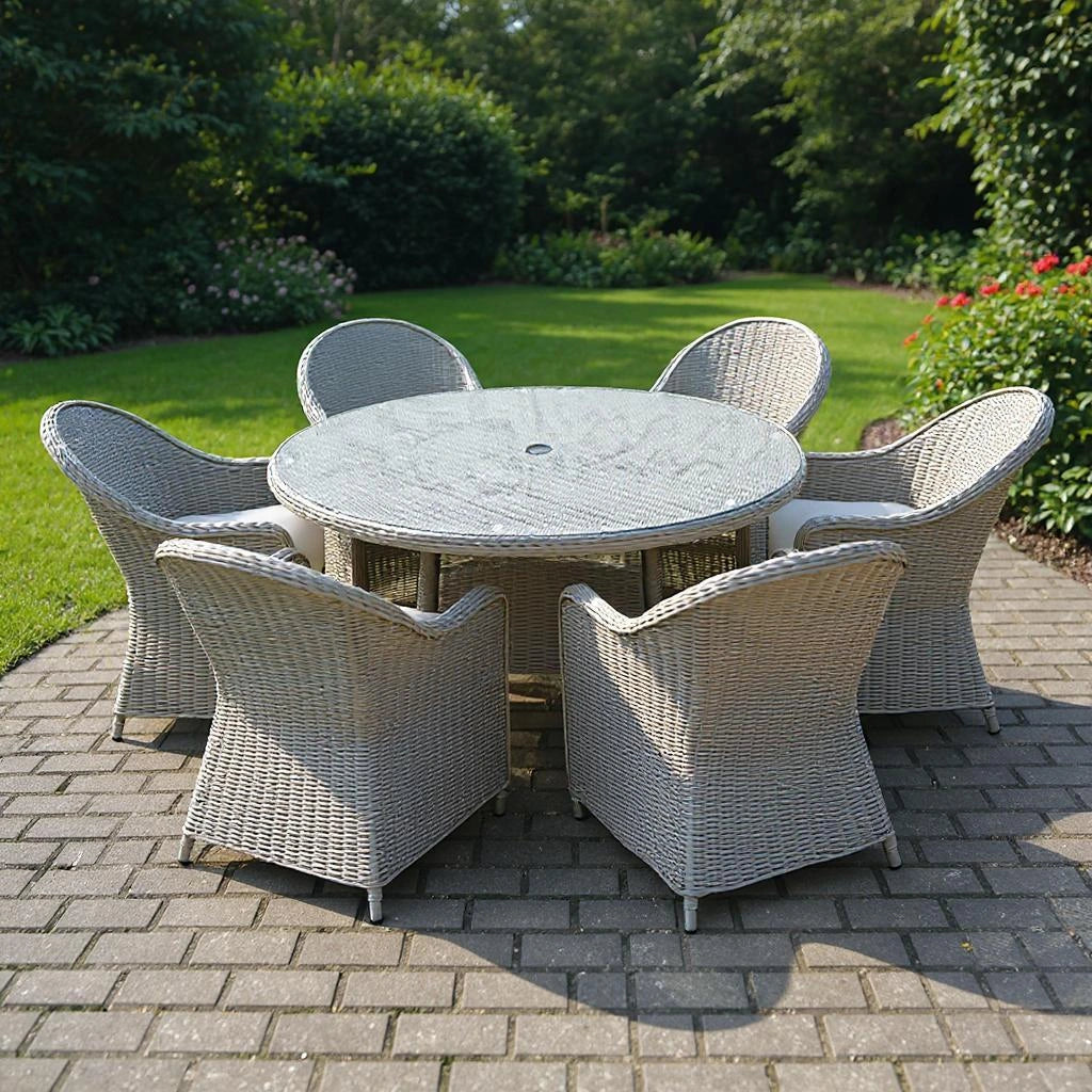 Sorrento 6 Seater Rattan Dining 7Pcs Set
