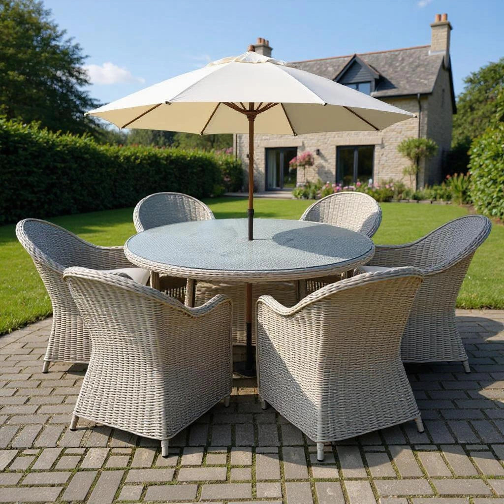 Sorrento 6 Seater Rattan Dining 7Pcs Set