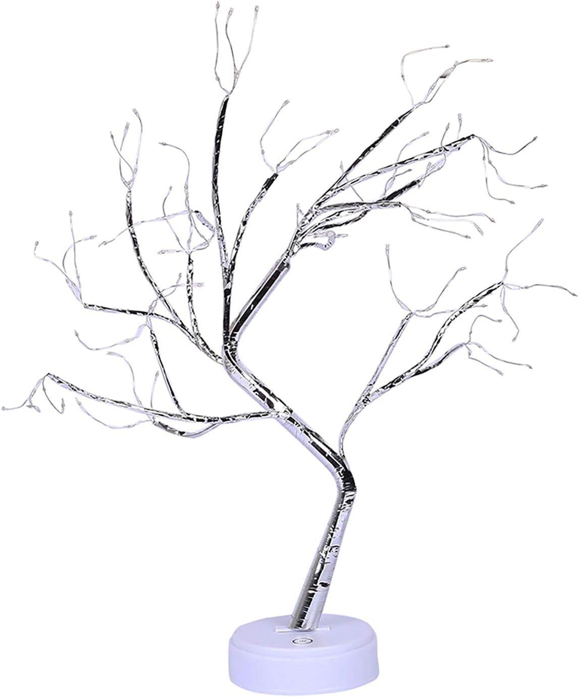 Christmas Bonsai Twig Tree Birch 108 LED Light Tabletop Lamp B/O Xmas Decor 50cm