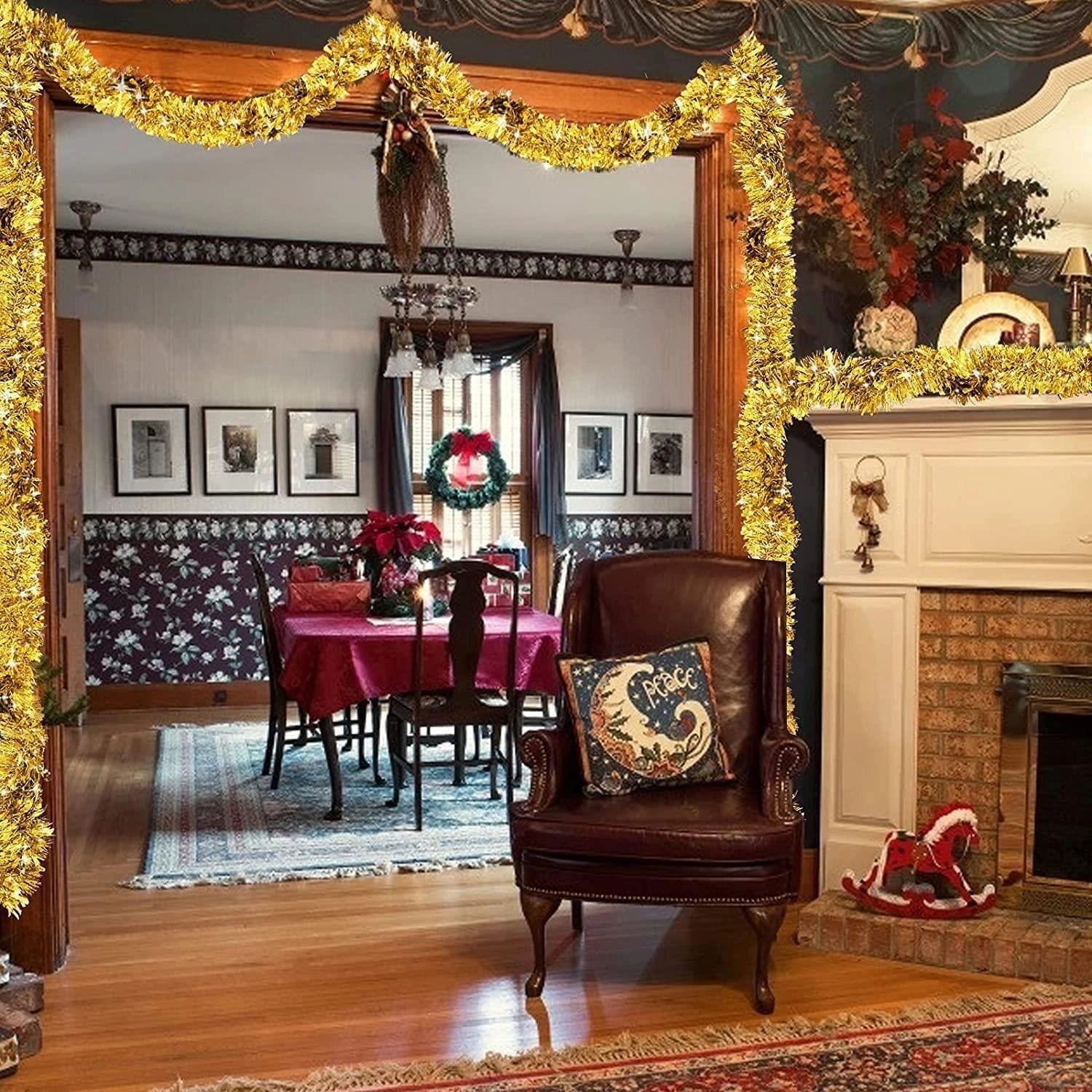 GOLD Thick Chunky Luxury Christmas Tree Tinsel Garland Decoration Xmas Home 2M