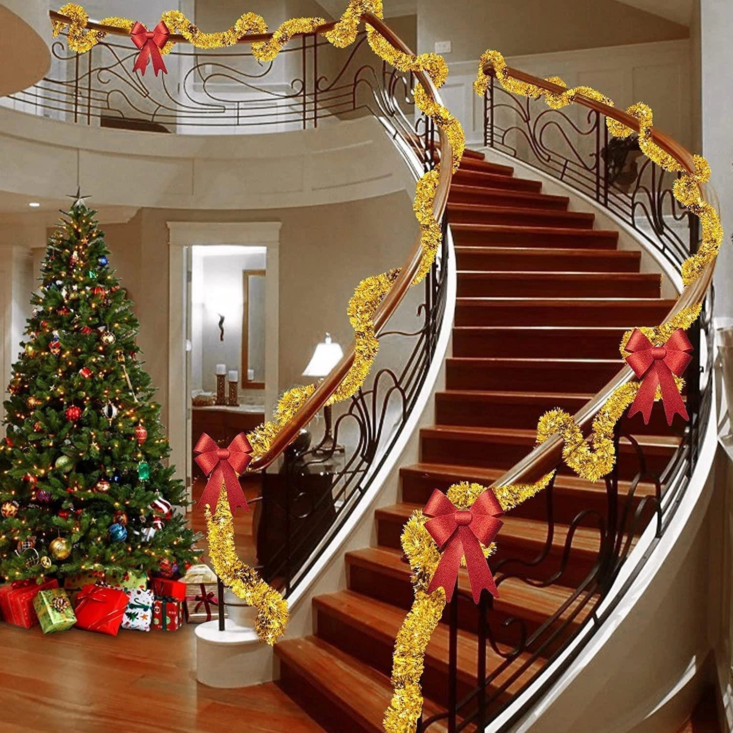 GOLD Thick Chunky Luxury Christmas Tree Tinsel Garland Decoration Xmas Home 2M