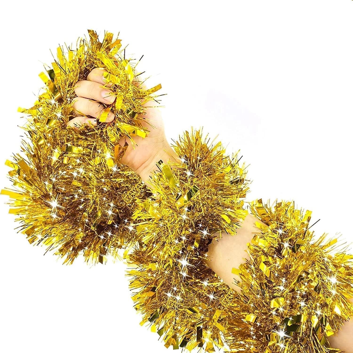 GOLD Thick Chunky Luxury Christmas Tree Tinsel Garland Decoration Xmas Home 2M