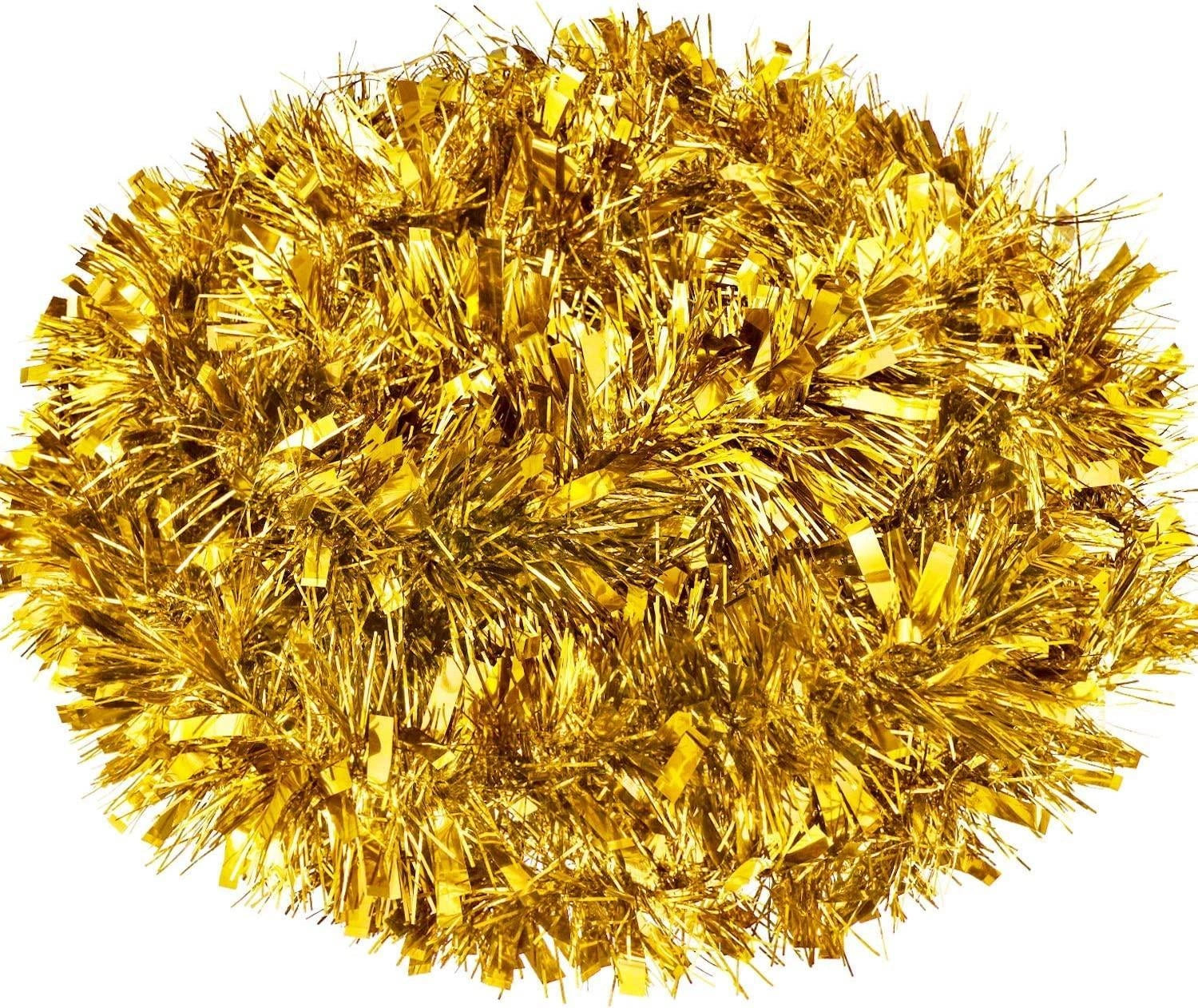 GOLD Thick Chunky Luxury Christmas Tree Tinsel Garland Decoration Xmas Home 2M