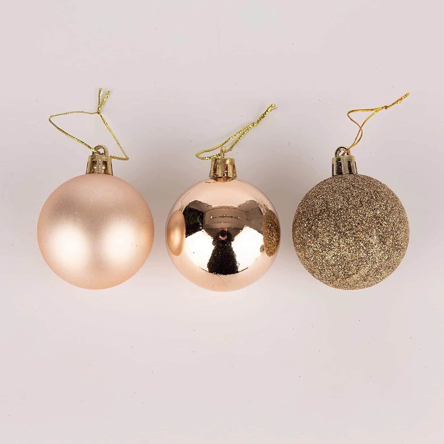 9X Christmas Baubles Tree Ornaments Champagne Gold Xmas Hanging Decoration 50mm