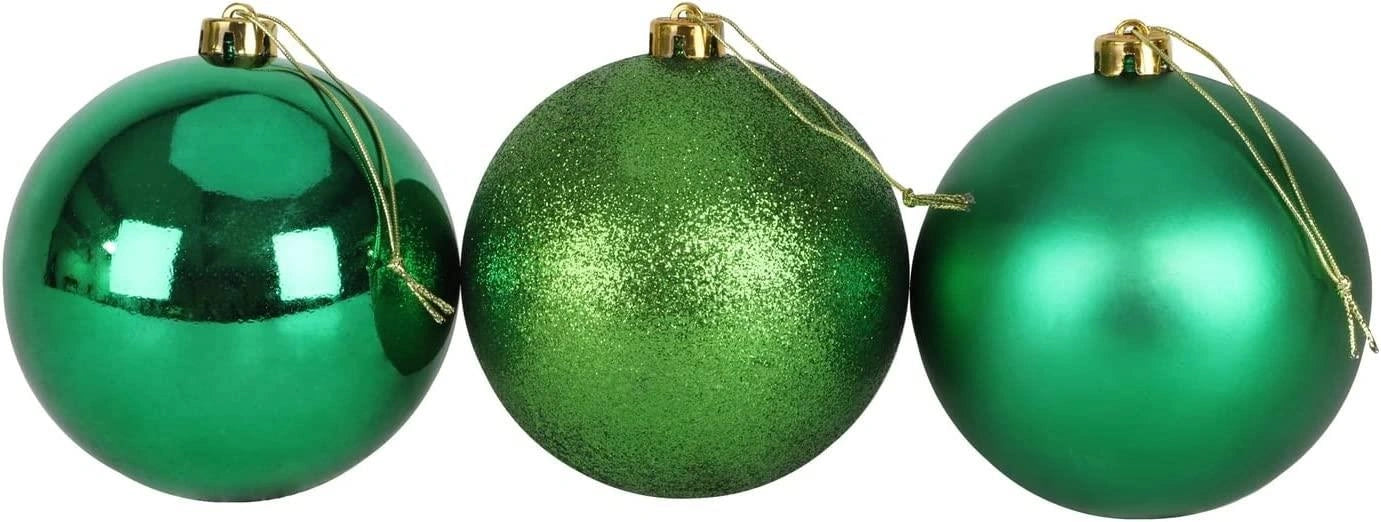 3X Christmas Baubles Tree Ornament Dark Green Balls Xmas Hanging Decoration 15cm