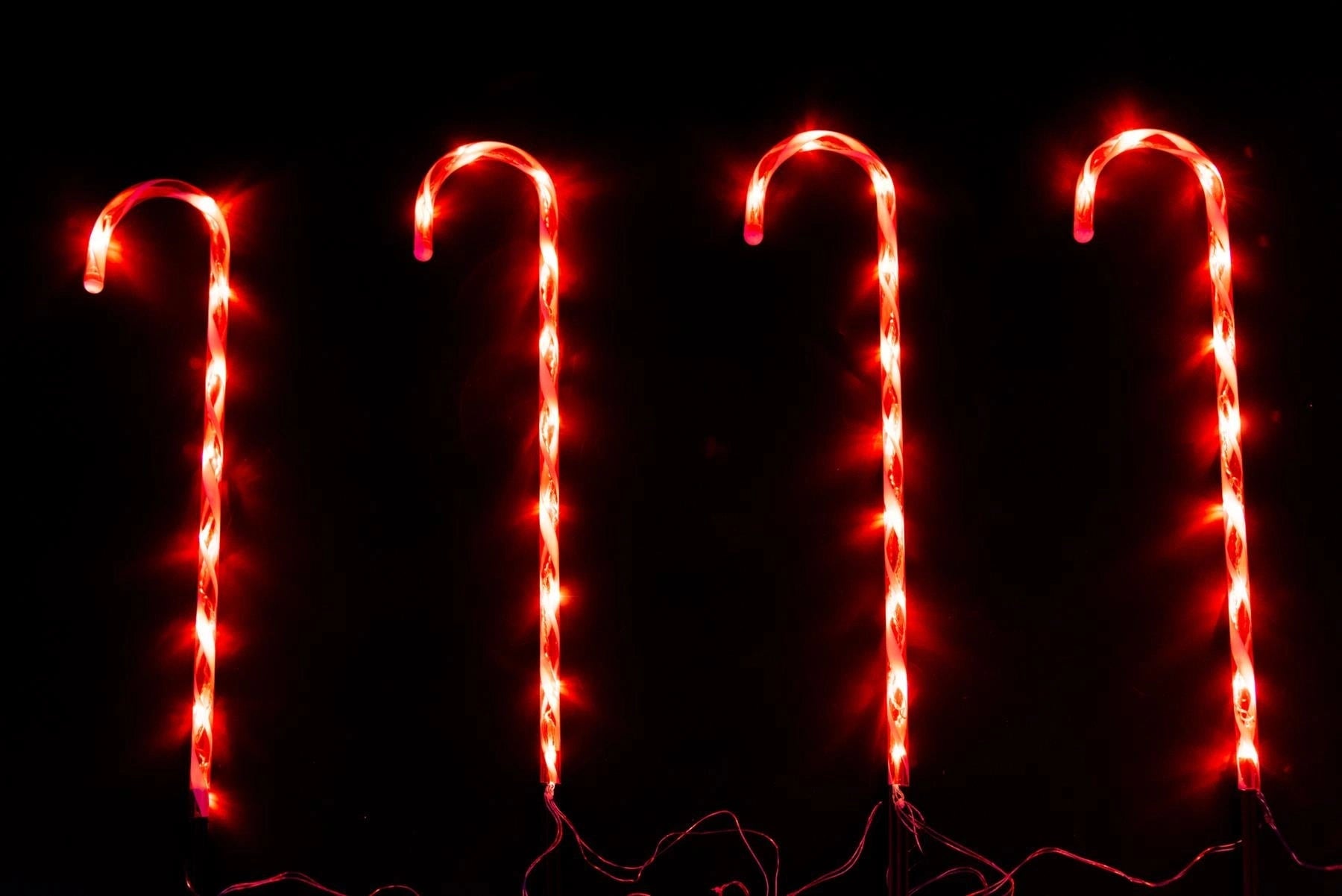 LED Candy Cane Christmas Garden Stake Light Lawn Pathway Outdoor Home Decor 4PCS