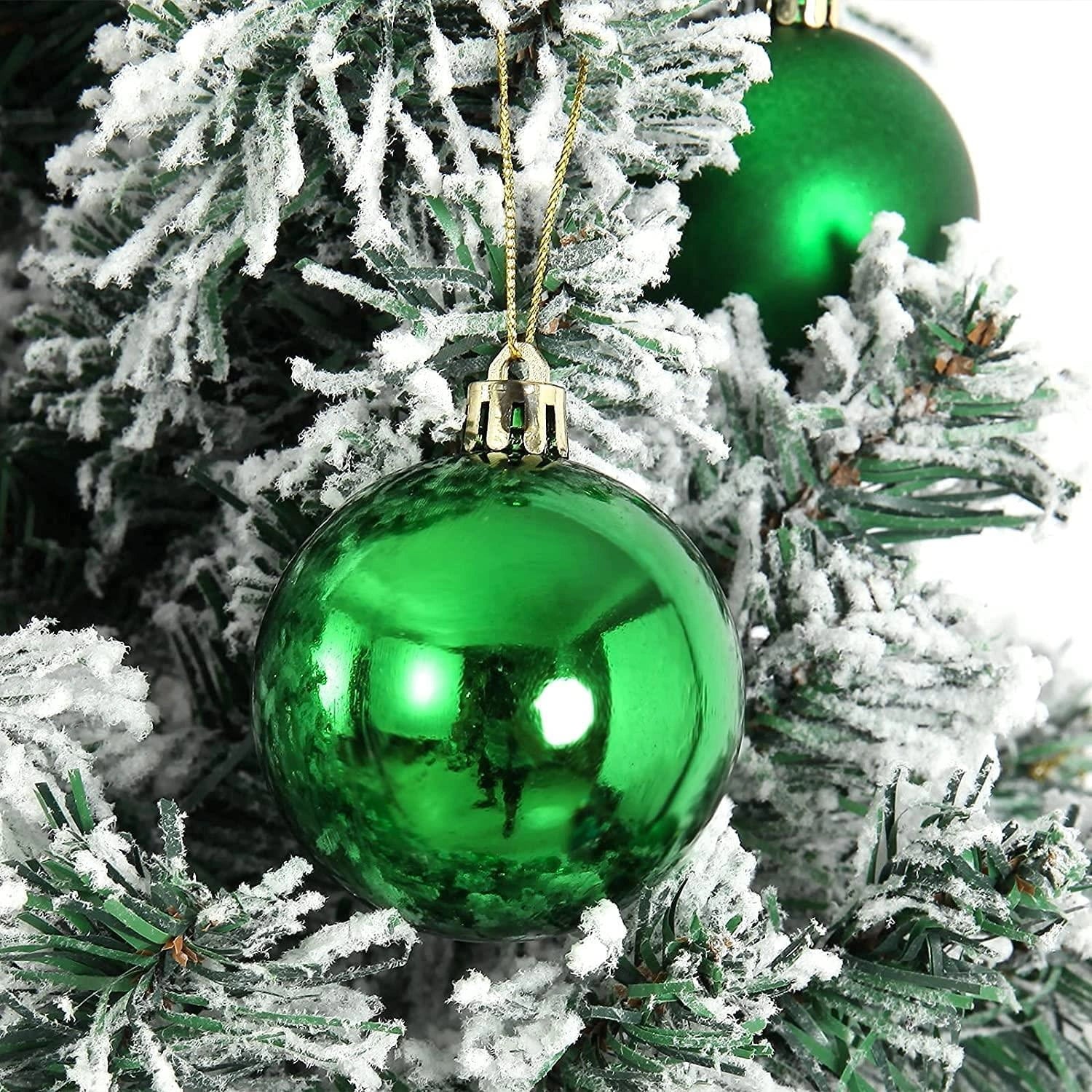 6X Christmas Baubles Tree Ornament Dark Green Ball Xmas Hanging Decoration 60mm