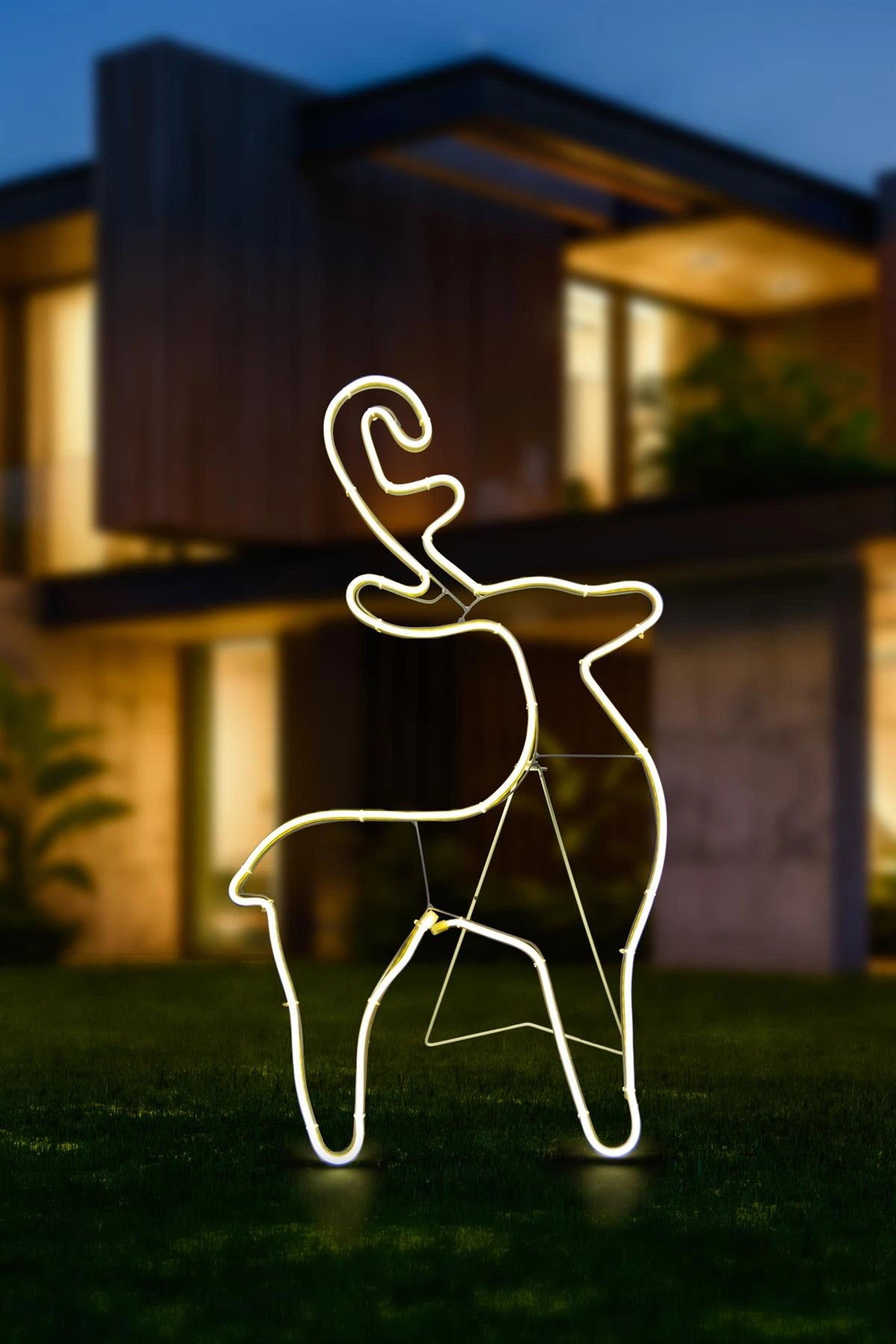 Neon Rope Light Silhouette Christmas Reindeer Calf Outdoor Wall Garden Decor UK
