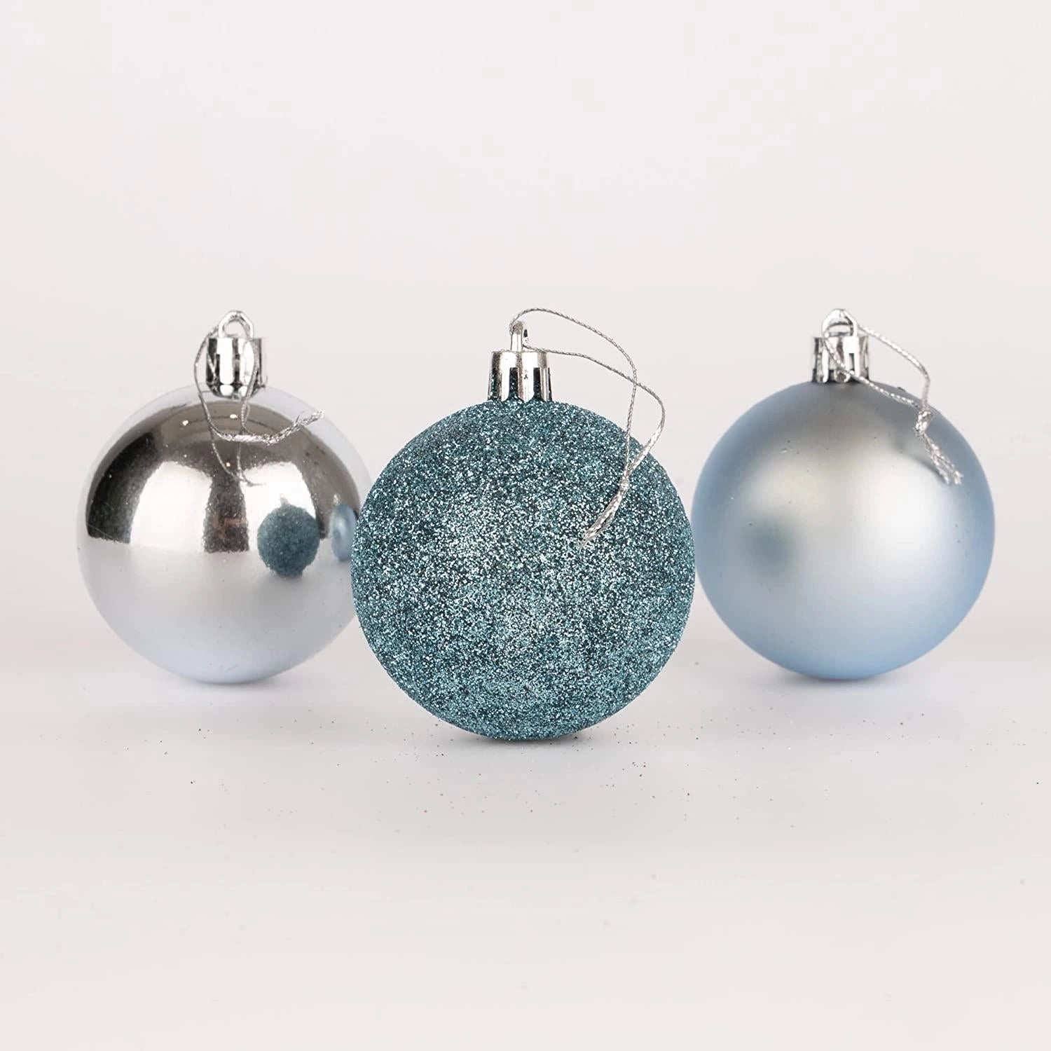 Baubles Light Blue 5Cm-9Pcs Set -Pvc