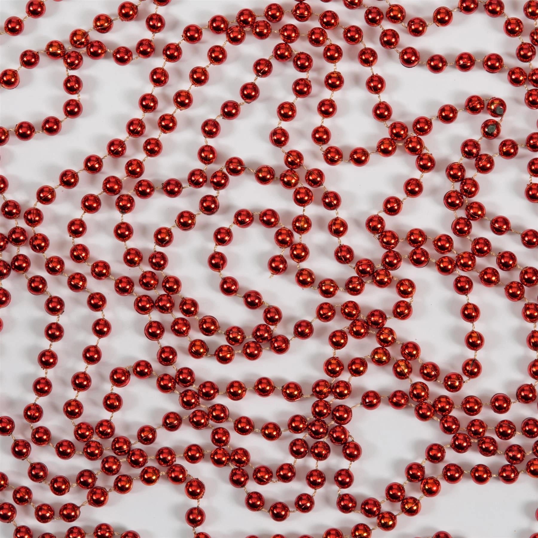 RED BEAD CHAIN GARLAND CHRISTMAS XMAS TREE HANGING DECORATION WEDDING 24FT 8M