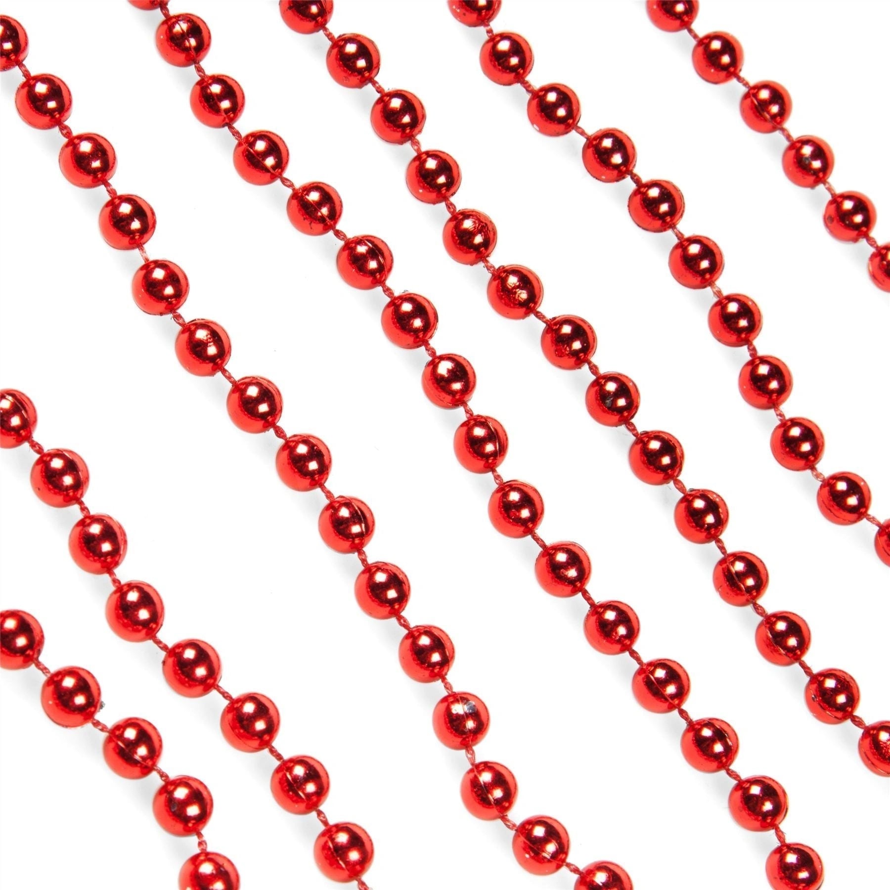 Red Hanging Bead Garland Christmas Tree Xmas Party Tinsel String Chain 24Ft