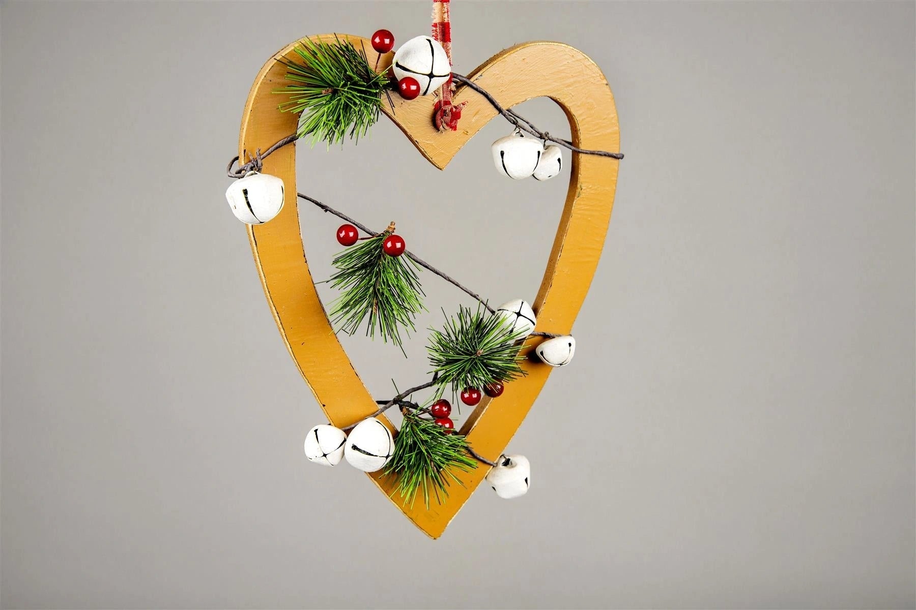 Wooden Light Brown Heart Unique Design Christmas Wall Decorations Home Showpiece