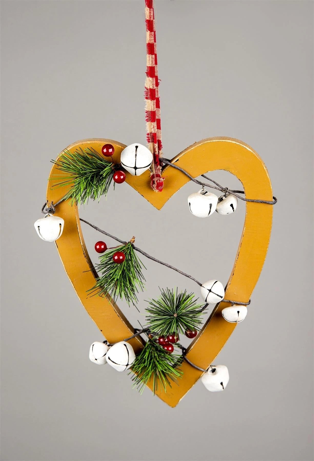 Wooden Light Brown Heart Unique Design Christmas Wall Decorations Home Showpiece