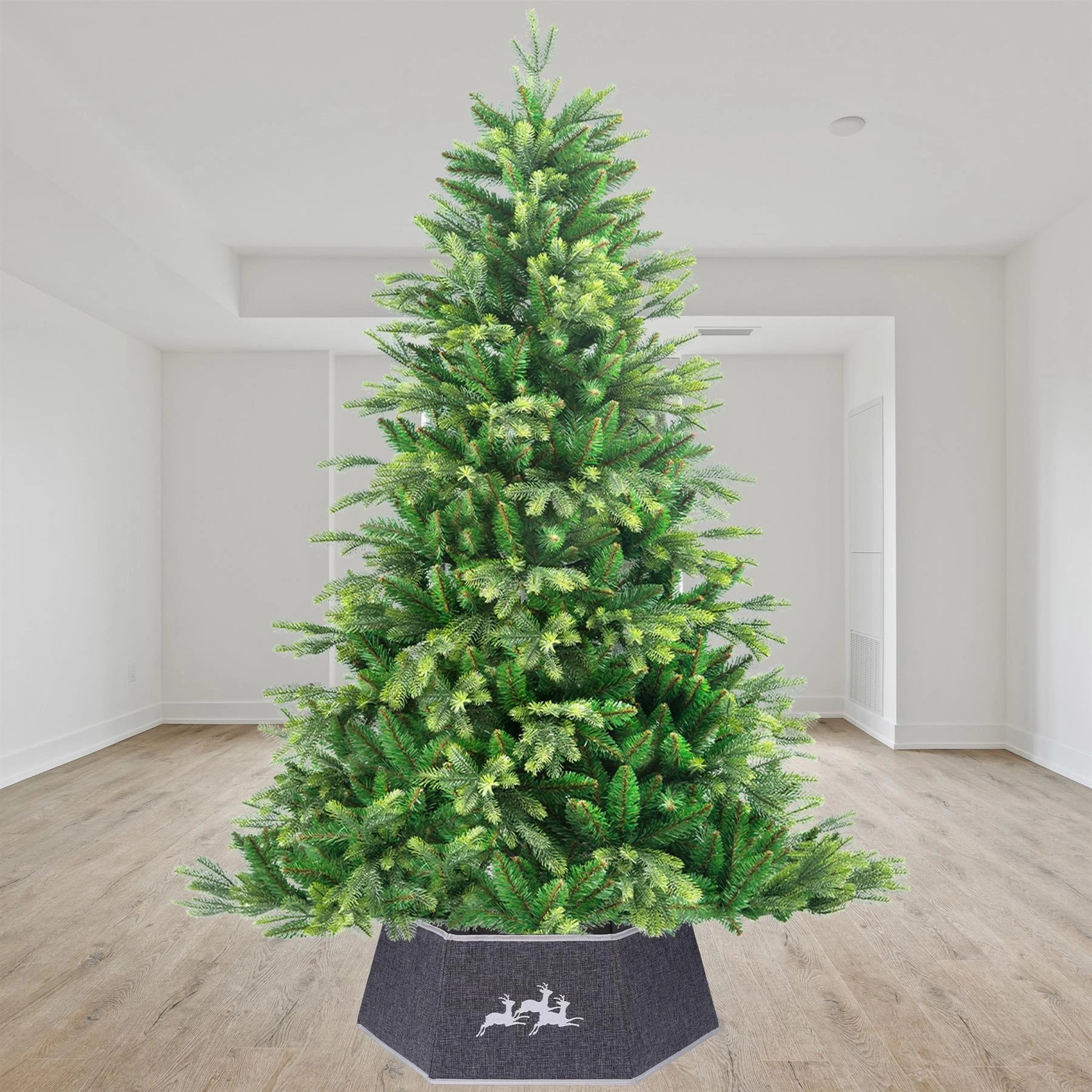 Christmas Tree Collar Foldable Stand Cover Grey Skirt Xmas Tree Decor 26.8''