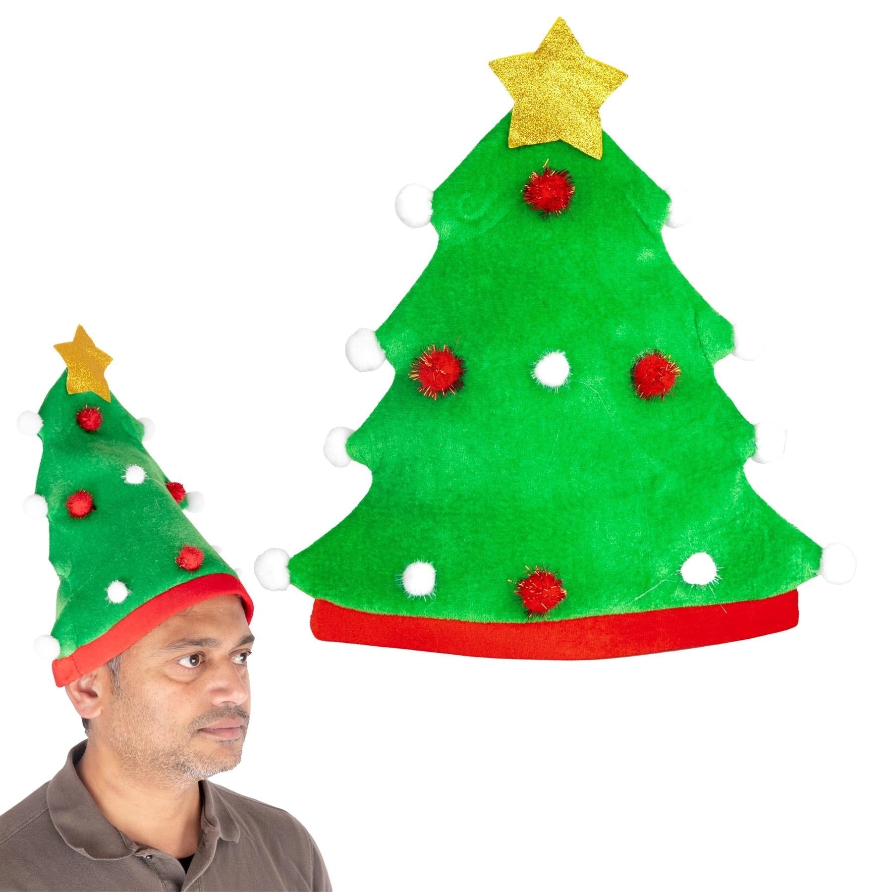 Christmas Tree Hat Fancy Dress Adult Novelty Accessory Festive Xmas Office Party