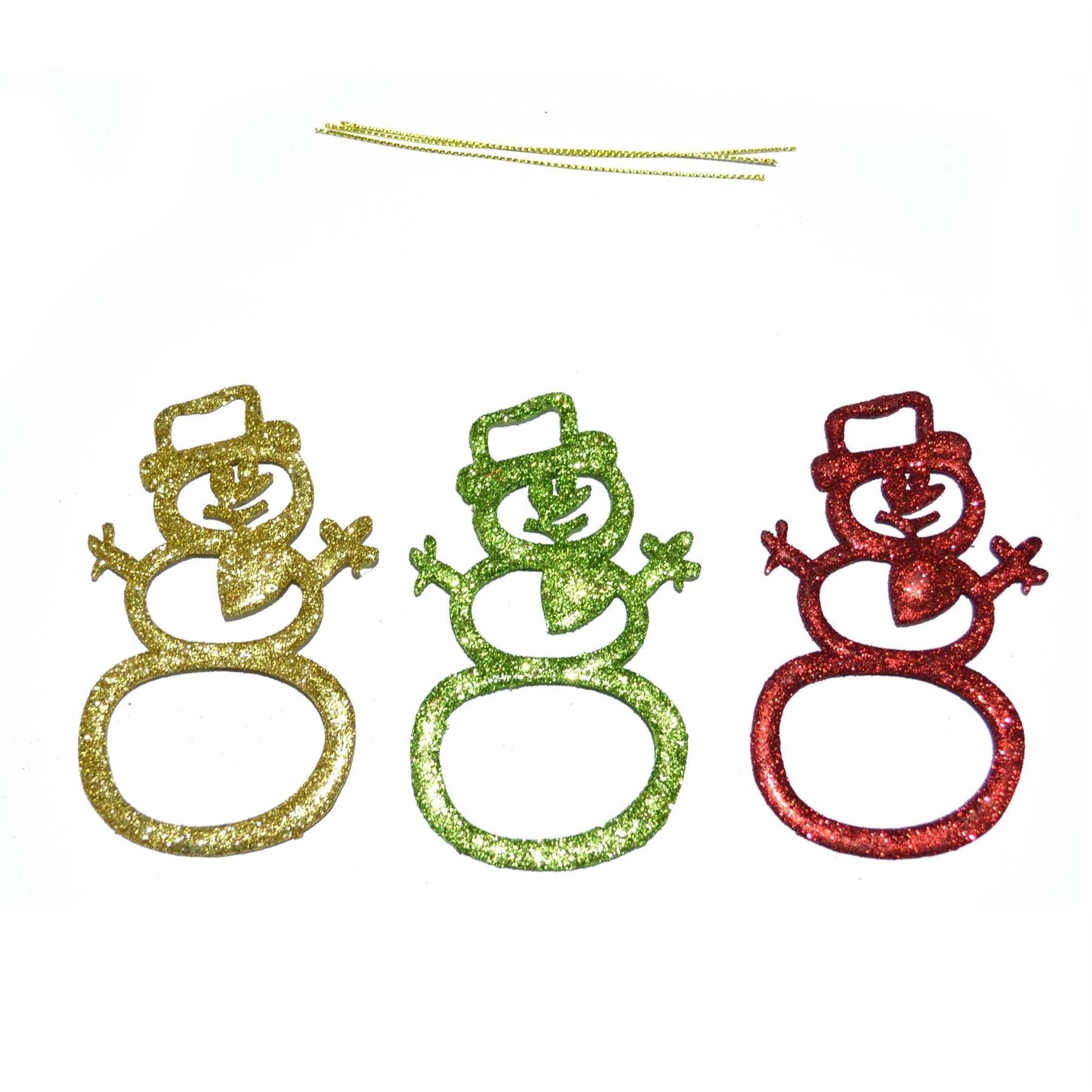 Hanging Ornament Christmas Tree Glitter Snowman String Xmas Home Decoration 3PCS