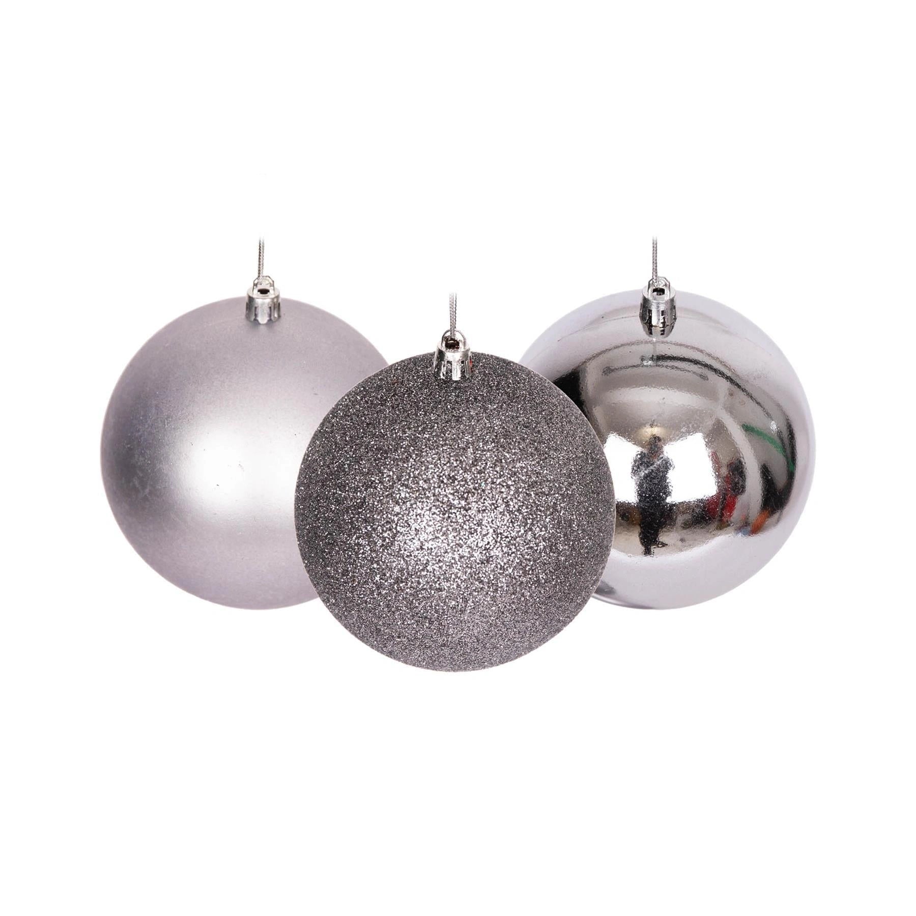 Baubles Mid Grey 5Cm-9Pcs Set -Pvc